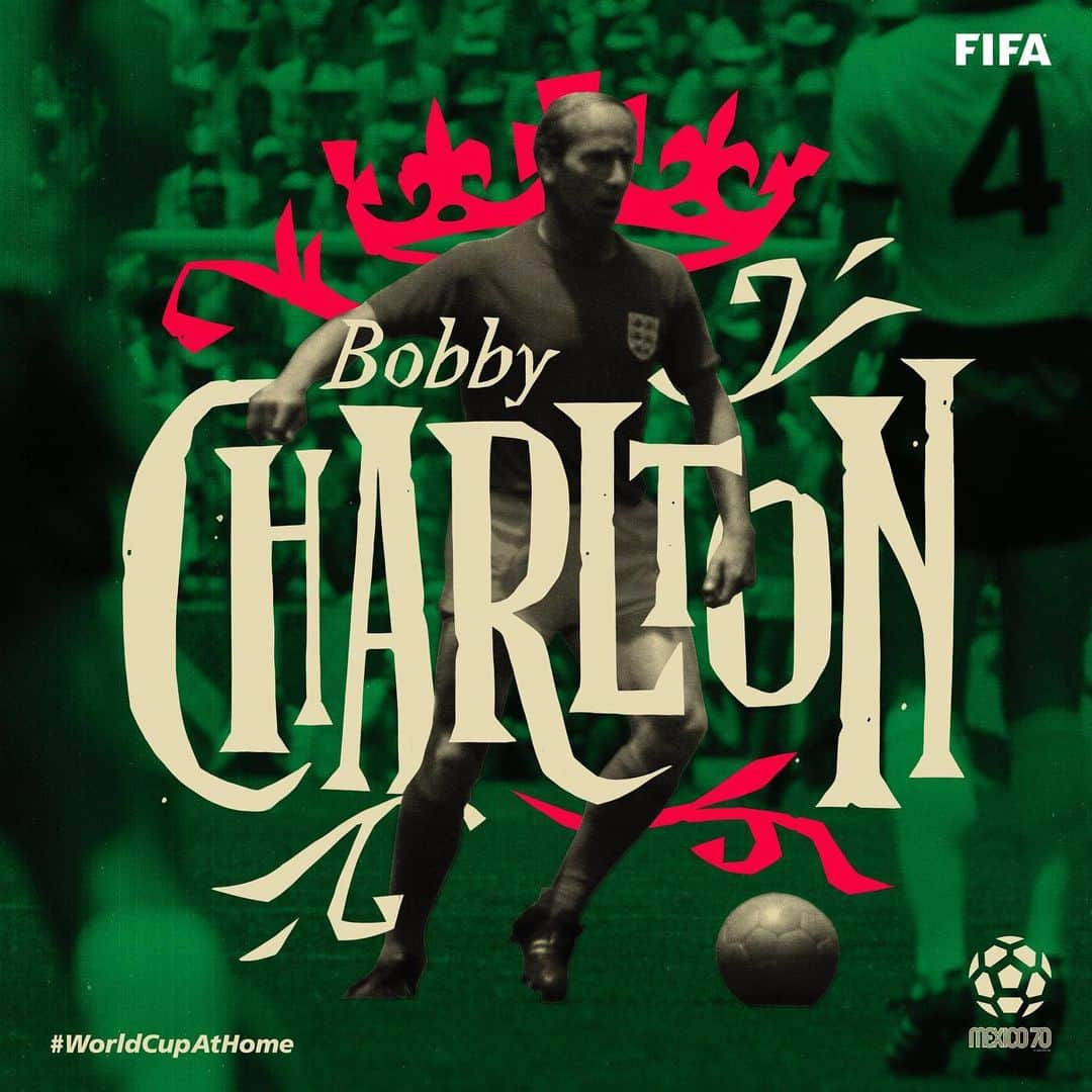 FIFAワールドカップさんのインスタグラム写真 - (FIFAワールドカップInstagram)「#Mexico70 🌟 #WorldCupIcon⁣ ⁣ Name: Bobby Charlton (CAM)⁣ Country 🏴󠁧󠁢󠁥󠁮󠁧󠁿 England⁣ Stand-out Skill ☄️ Shot power⁣ ⁣ *Iconic Mexico 1970 achievement: England’s most-capped player at the time led his team to the quarter-finals.⁣ He controlled that game, frustrating Franz Beckenbauer, and his replacement when the #ThreeLions were winning is still controversial for English fans.⁣ ⁣ #WorldCupAtHome #England #WorldCup」6月18日 21時12分 - fifaworldcup