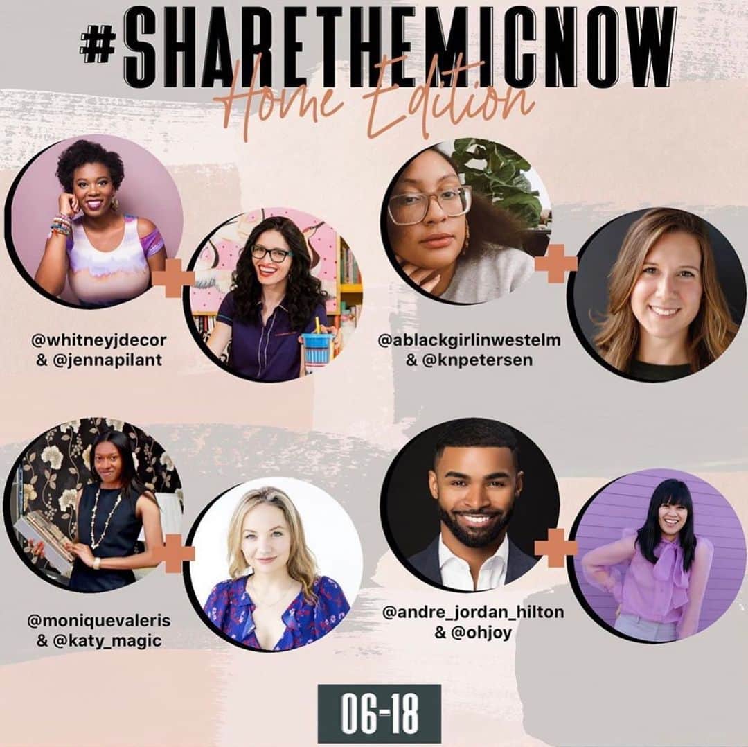 Grace Bonneyのインスタグラム：「Today the design and interior community is continuing #sharethemicnow🎤 with a HOME edition. Support, listen and follow all of the incredible Black designers, artists and creatives taking part:  @olorointeriors @chichomelife @tuft_diymckim @justbeingkatherine @grayspaceinteriordesign  @rashida.banks @rhondaepeterson @designyourwayhome @kiyondapowell  @quitatate @mikelwelch @rachelmoriartyinteriors @albieknows @damasklove @interiorista_baileyli @itscarlabethany @whitneyjdecor @ablackgirlinwestelm @moniquevaleris @andre_jordan_hilton @bellybaila @ariannebellizaireinteriors @bethdianasmith @dressmyroom @restorationhouse @kristinicolehome @indigopruitt @homeonpoplarcreek @makinghomebase @gaildavisdesigns  @keiamcswain @keitaturnerdesign UPDATE: @jasmine.gurley is taking over @tarynwilliford ‘s feed」