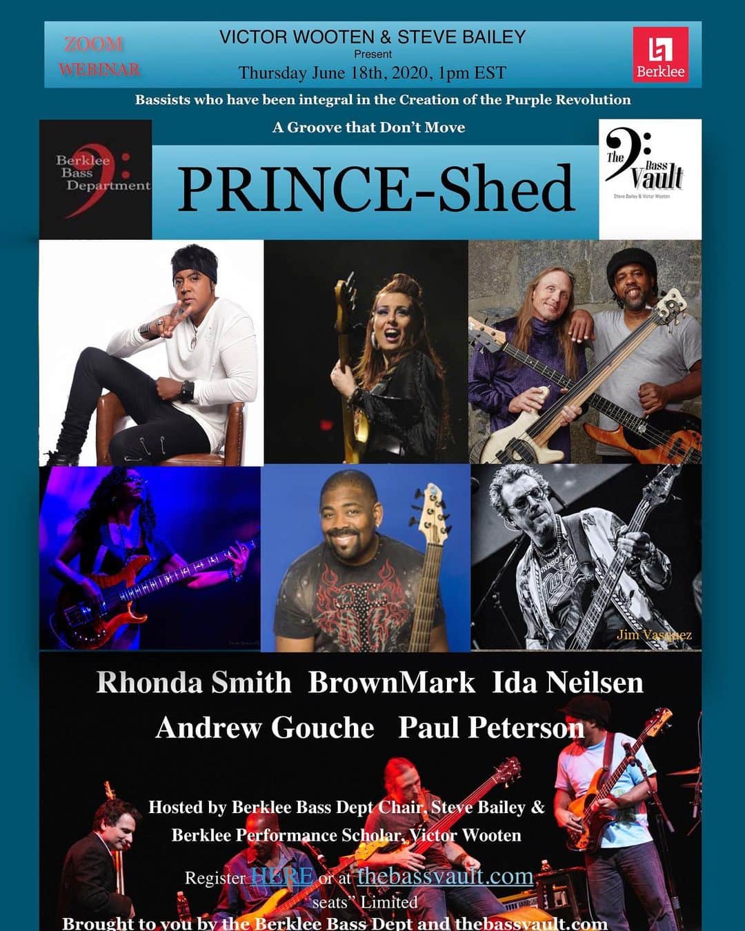 ヴィクター・ウッテンのインスタグラム：「Prince-Shed! Happening today. Register now!  https://berklee.zoom.us/webinar/register/WN_CLrqy3C-R92gmDUq60CUeQ」