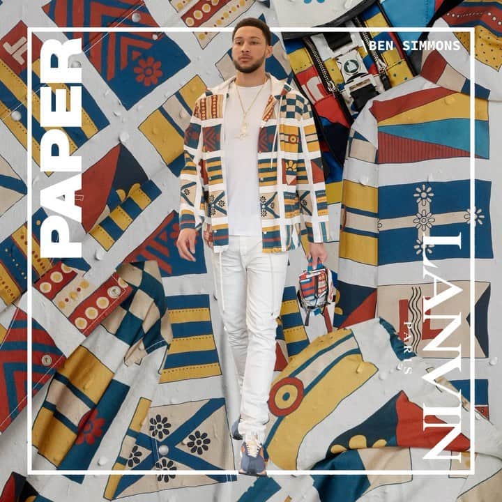 ランバンのインスタグラム：「During Quarantine, #Lanvin partnered with @Papermagazine to re-create the @nba concrete tunnel with @bensimmons @tobiasharris @Kellyoubrejr @nolimitherro and @JimmyButler wearing #LanvinSS20  #NBA」