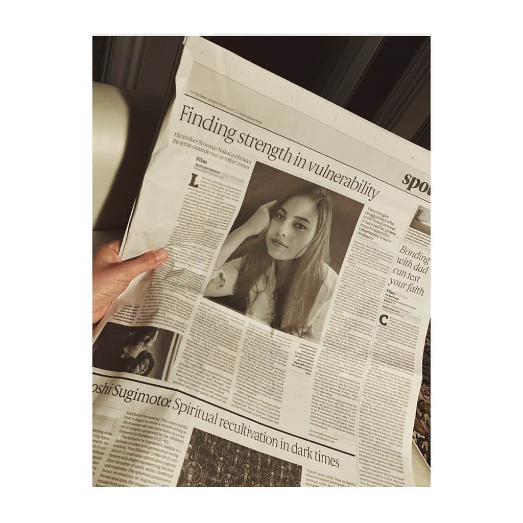 中井ノエミのインスタグラム：「Merciii @thejapantimes 🥁🍉🦞🍄🍷🎈❣️ . . . #okbutreally #japantimes #femalefilmmaker #filmmaking #interview #bts #halfjapanese #halfie #woopwoop #asianfilmmaker #asiandirector #ハーフ」