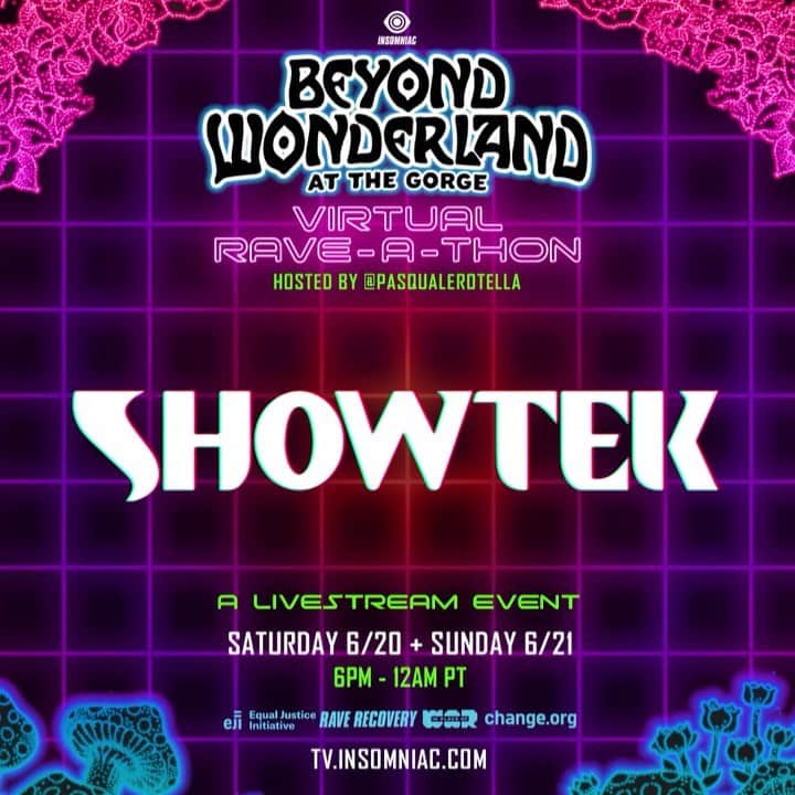 Showtekのインスタグラム：「Who’s ready to party? Tune in this Saturday when we play BEYOND WONDERLAND at 9.30 PM PST! @insomniacevents > http://tv.insomniac.com/ 🔥🔥🔥🔥」