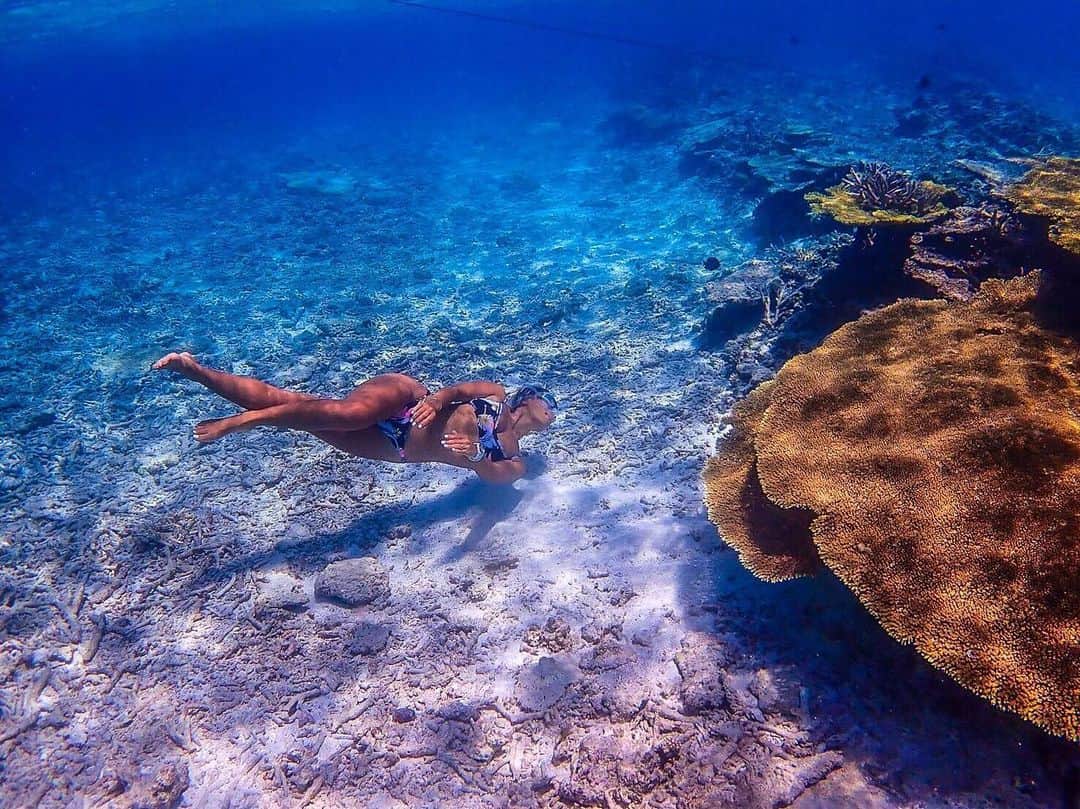 のインスタグラム：「A woman's heart is a deep ocean of secrets.  女って海のように 秘密を秘めてるの  だからみたくなるし、潜りたくなるのかな。  She tells us all of her fear, her excess and her love.  恐怖心も自分にとって過剰なものも愛も全て彼女が教えてくれる事。  #海#水中#沖縄#石垣#宮古島#離島巡り#島暮らし #ヨガのある暮らし #inlandsea #japan_of_insta #okinawajapan #skindiving #sea#roxyjapan」