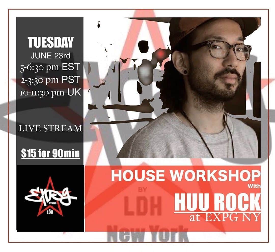 EXILE PROFESSIONAL GYMさんのインスタグラム写真 - (EXILE PROFESSIONAL GYMInstagram)「Don’t miss the LIVE stream workshop with @huurock at @expg_studio_nyc On Tuesday, June 23rd!🔥🔥🔥🔥🔥🔥 . Get your ticket right now ! .  Registration is open !!! . How to book🎟 ➡️Sign in through MindBody (as usual) ➡️15 minutes prior to class, we will email you the private link to log into Zoom, so be sure to check your email! ➡️Classes will start on time, so make sure you pre register, have good wifi and plenty of space to safely dance! . . Zoom Tips🔥 📱If you plan to use your phone, download the Zoom app for the best experience. 🤫Please use the “mute” button when you are not speaking to prevent feedback. 💃You do not have to join displaying your video or audio, but we do encourage it so teachers can offer personalized feedback and adjustments. . 🔥🔥🔥🔥🔥🔥🔥🔥🔥 . @expg_studio_la  @expg_studio_by_ldh_info  @expg_studio_taipei  #expgny #expg #expgnyc #onlineclasses #newyork #ny #dancestudio #danceclasses #dancers #newyork #onlinedanceclasses #dancejam #events #dance #housedance #houseworkshop #huurock」6月19日 11時22分 - expg_studio_nyc