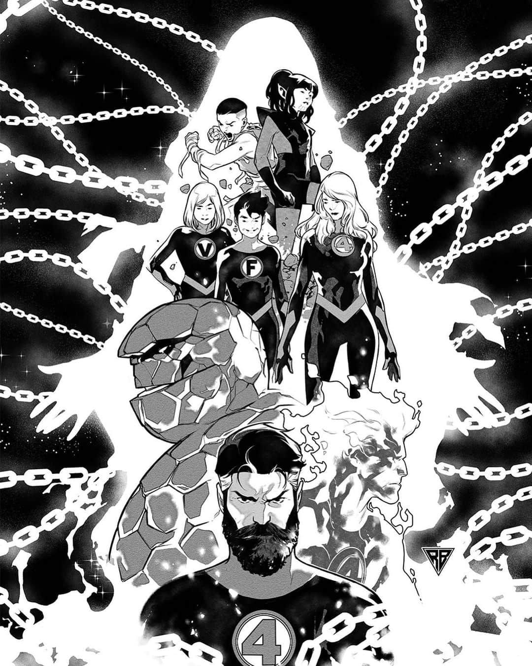 のインスタグラム：「Yeah finally!! 😀 Empyre Fantastic Four #1 Cover. Written by @dan.slott, Arts by Me and @seanizaakse.」