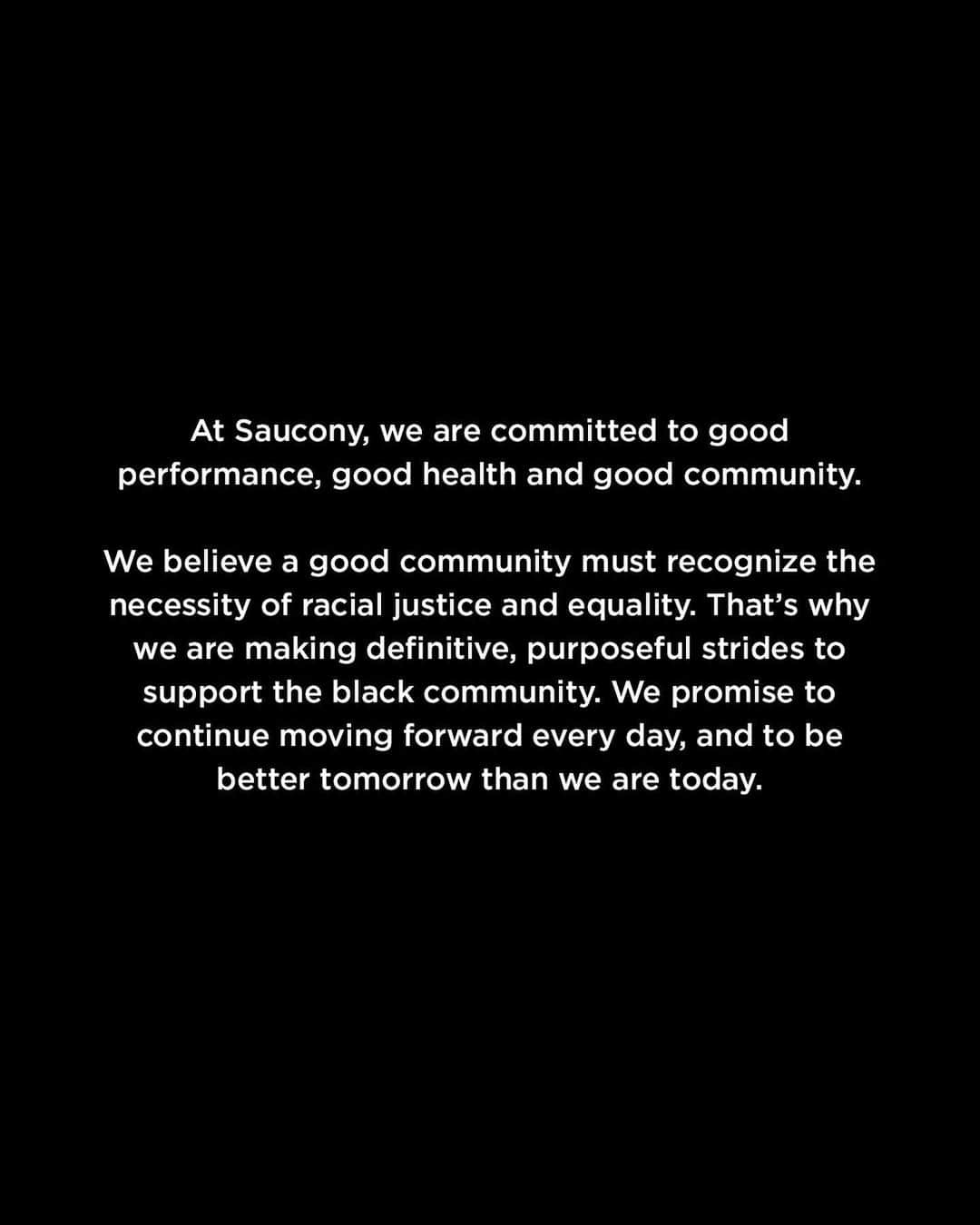 サッカニーさんのインスタグラム写真 - (サッカニーInstagram)「Now, more than ever, we are committed to running for good.⁣ ⁣ We promise to continue moving forward every day and we ask that you hold us accountable.」6月20日 1時08分 - saucony