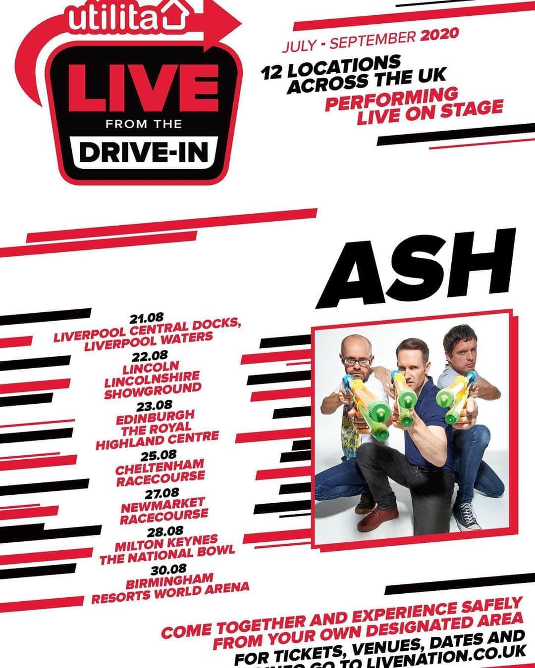 アッシュさんのインスタグラム写真 - (アッシュInstagram)「If you've been missing live music we’ll be playing 7 drive-in shows in August 🚗🚙🤘 #ashtag #ash #ashband #live #driveins  Liverpool #Lincoln #Edinburgh #Cheltenham #Newcastle #MiltonKeynes #Birmingham」6月19日 18時04分 - ash_1977