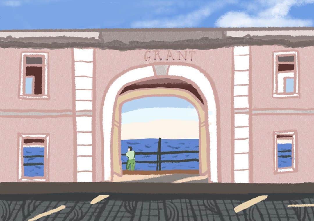 nanamyのインスタグラム：「☁️☁️☁️'What is important in your life?' ⛵️⛵️⛵️ ・ #summer #slowlife #seaside #illustration #drawing #softlines」