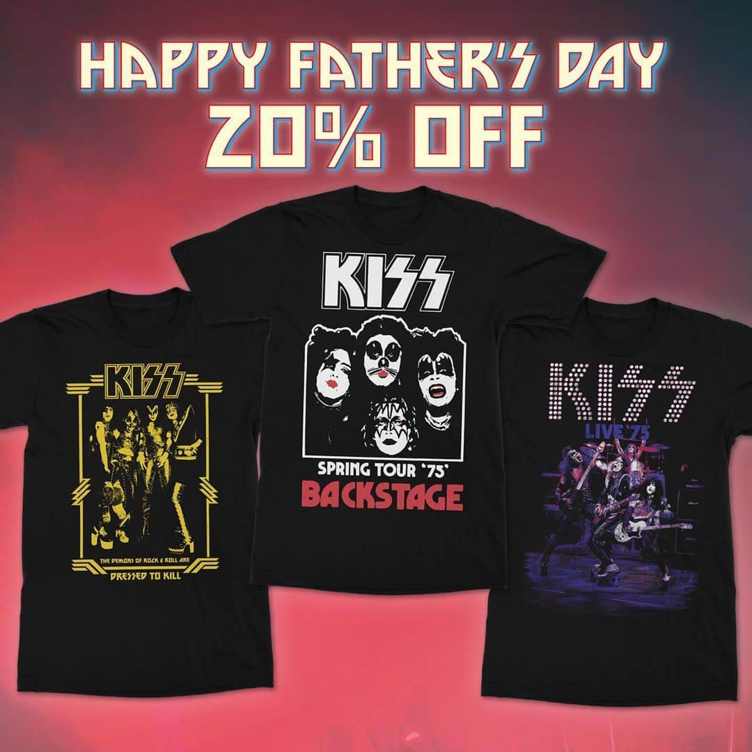 KISSさんのインスタグラム写真 - (KISSInstagram)「Let this Dad’s day rock as hard as he does! Father’s Day sale starts today through 6/21. 👉bit.ly/3dibPLJ」6月19日 23時55分 - kissonline