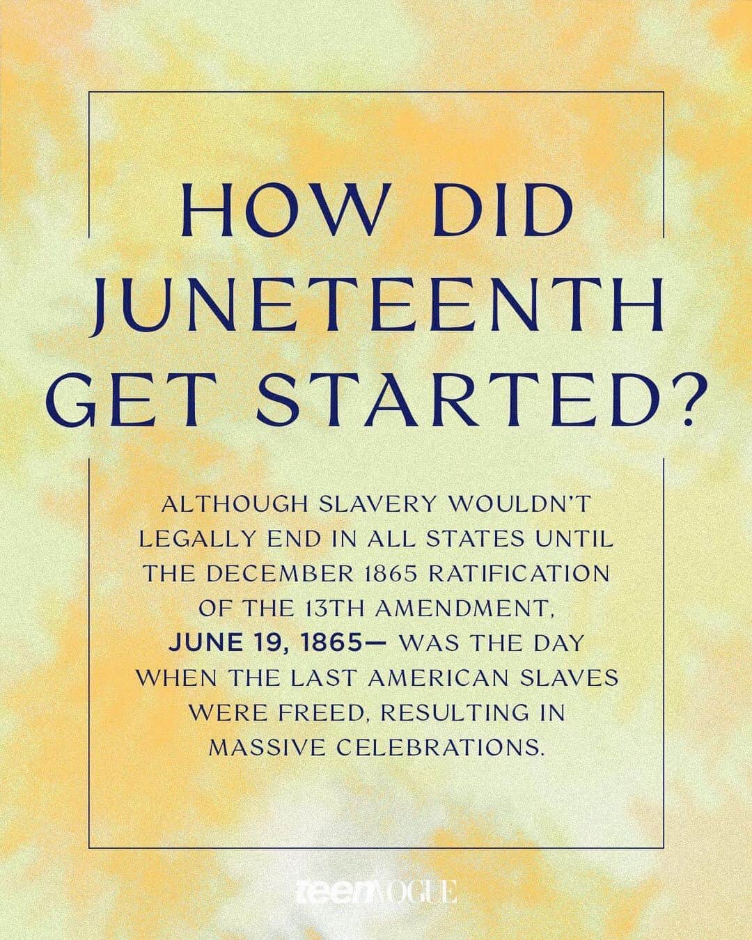 Teen Vogueさんのインスタグラム写真 - (Teen VogueInstagram)「As @derricknaacp says, "If there is not a retelling or remembrance of the true history in this nation, we're doomed to repeat it." At the link in bio, @meelanash explains why #Juneteenth isn't America's "other" Independence Day — it is *the* Independence Day!」6月20日 0時34分 - teenvogue