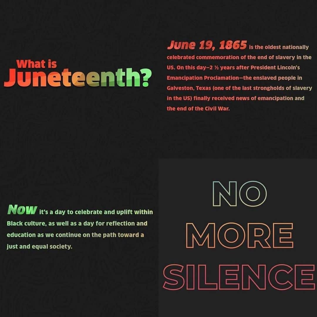 uglyfruitandvegさんのインスタグラム写真 - (uglyfruitandvegInstagram)「Happy #juneteenth! Learn more about this important day at https://www.pbs.org/wnet/african-americans-many-rivers-to-cross/history/what-is-juneteenth/ (link in bio) #juneteenthcelebration #juneteenth2020 #juneteenthday Graphics by @ThisISJAIDEN on Twitter」6月20日 0時36分 - uglyfruitandveg