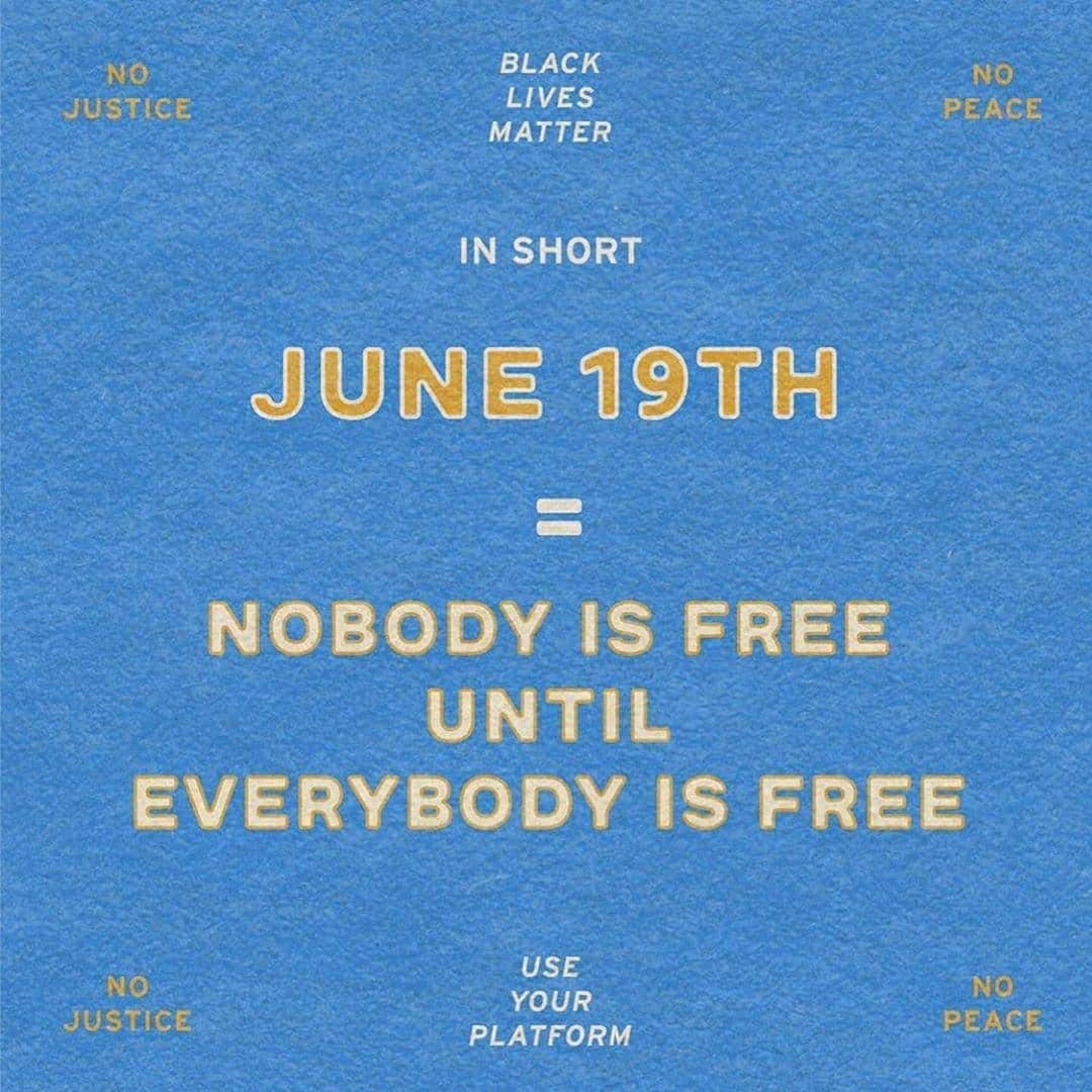 クリスティン・ベルさんのインスタグラム写真 - (クリスティン・ベルInstagram)「Nobody is free until everybody is free. 🇺🇸🌈🇺🇸🌈💜 #juneteenth (Graphic Made by @eisellety💜)」6月20日 2時30分 - kristenanniebell