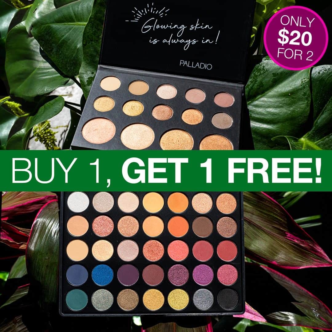 Palladio Beautyさんのインスタグラム写真 - (Palladio BeautyInstagram)「Don't miss out on this LIMITED TIME OFFER 🛍️ 2 Palettes for $20 ($40 Value) 😮  This bundle includes The Ultimate Pro Palette, & The Sun-Kissed Eyeshadow + Highlighter Palette 🎨 (No code needed at checkout, both palettes included in this offer) 😎  Shop link in Bio 🥰  #palladiobeauty #eyeshadowsale #buyonegetonefree」6月20日 2時48分 - palladiobeauty