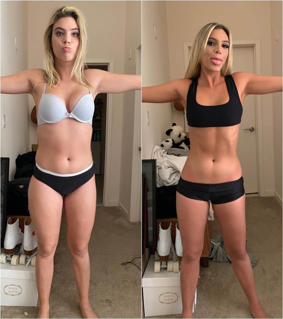 Leleponsさんのインスタグラム写真 - (LeleponsInstagram)「RESULTS💪🏼 more than 2 months of hardcore workouts and diet with @dianamaux ! Feeling great❤️ love you Diana!」6月20日 3時21分 - lelepons