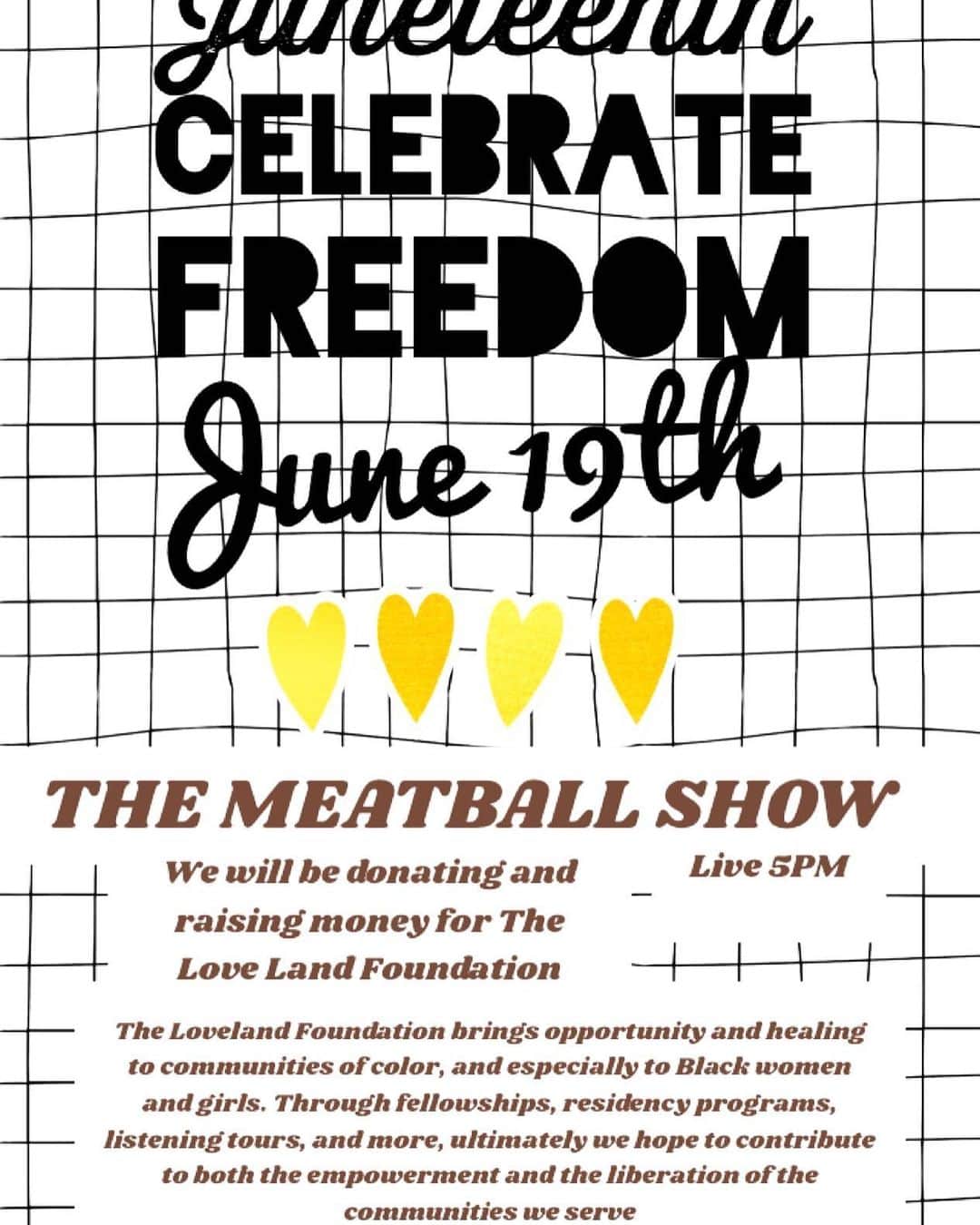 ニコール・ ポリッツィのインスタグラム：「In honor of #juneteenth , our Live Meatball Show will be dedicated to @thelovelandfoundation 🤎🙏🏾 @deenanicole  We will be donating and raising money for this amazing foundation! We will see you soon with our 🍷 wine! (So sorry if i came off offensive and insulting on this day with my store fundraising event this week. That is never my intentions🤎)」