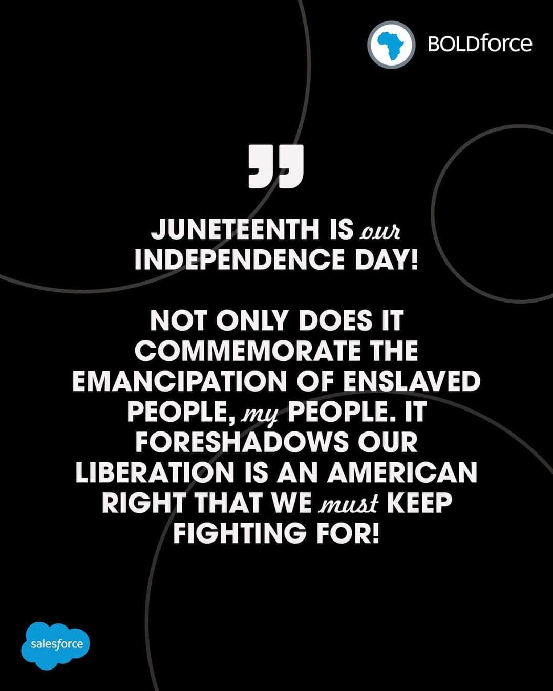 Salesforce さんのインスタグラム写真 - (Salesforce Instagram)「As we recognize Juneteenth, we dedicate our social feeds to educating, empowering, and uplifting our community. Learn what #Juneteenth means to BOLDforce leaders Brandon Douglas, Aubree Broadwater, and Lola Banjo.」6月20日 5時50分 - salesforce