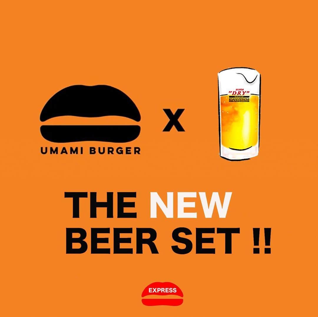 のインスタグラム：「. . おはようございます❗️✨ EXPRESS店に新しくラインアップされた大好評の「BEER SET」のご紹介です❗️🍔 . EXPRESS店ではアルコール好きの方からのご要望にお応えして、各種ハンバーガーをお選びいただき、シンフライハーフとアサヒスーパードライ生ビールを「BEER SET」として新たにラインアップ致しました✨ キレ味冴える辛口のスーパードライは、MANLY BURGERをはじめ各種バーガーに最適です❗️🥳 これからの暑い時期、UMAMI BURGER BEER SET 是非お試しください❗️🍺🍔 . 便利なテイクアウトも行なっておりますので、ぜひご利用下さい❗️😉 . . UMAMI BURGERでは、皆様の安全確保と感染拡大防止のためにレジ前と受取カウンターには飛沫感染防止のビニールカーテンの設置や入店時にアルコールによる手の消毒や検温、店内はソーシャルディスタンスを確保する為に座席の間隔を開けての営業となっておりますので、安心して御来店下さい❗️😊 . またウェイティングでお並び頂く場合も、一定間隔を保っていただくよう分かり易いマーキングで準備いたしましたのでご協力をお願い致します。 . しばらくの間はご不便をおかけ致しますが、何卒ご理解の上、ご利用・ご来店をお願い致します❗️ . , #ウマミバーガー #ビールセット #beerset #ウマミバーガー #umamiburger #テイクアウト #takeout #ウマミバーガー南町田グランベリーパーク店 #南町田グランベリーパーク #南町田グランベリーパークレストラン #minamimachidagrandberrypark #ウマミバーガー有明ガーデン店 #有明ガーデン #ウマミバーガー錦糸町PARCO店 #ウマミバーガー横浜ベイサイド店 #横浜ベイサイド #横浜ベイサイドアウトレット #三井アウトレットパーク #InstaFood #グルメバーガー #グルメランチ #バーガー #food #foodie #deri #foodgram」