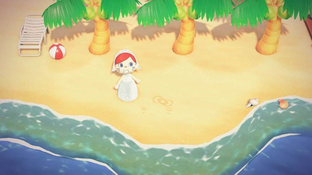 のインスタグラム：「寂しい浜辺に砂っぽい #マイデザイン を🏝  #あつ森 #どうぶつの森 #AnimalCrossing  #ACNH #ACNHDesign  #ハローキティ #サンリオ #キティラー #キティ活 #ピューロアンバサダー #ハロスイアンバサダー #HelloKitty #Sanrio #HelloKittyLover」