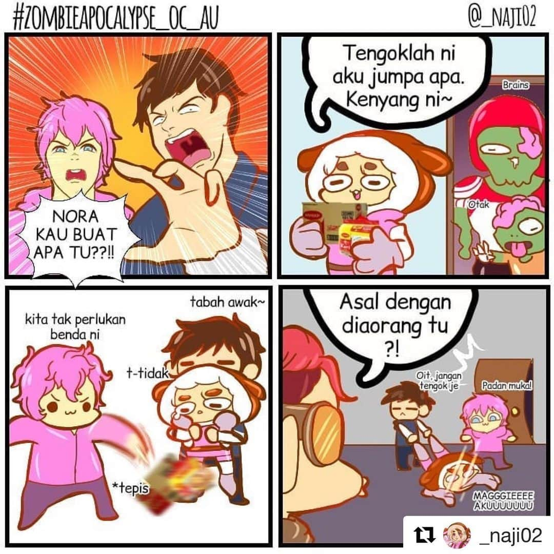 Koleksi Komik Malaysiaさんのインスタグラム写真 - (Koleksi Komik MalaysiaInstagram)「#Repost @_naji02 with @get_repost ・・・ Pencinta maggie akan terkesan dengan komik ini.. Begitu juga saya huhu - - - Ok ni tak tau part mana tapi dalam drama #zombieapocalypse_oc_au korang pon boleh join sekali au.. Hahahahahaha Oc : @username.art.ff @siapalukis @h__fiz.abu #koleksikomikmalaysia #gengkomik #gengkomikmalaysia #komiklawak #komiklawakmalaysia #maggie #komikdigital #digitalart #comicstrip #comiconinstagram」6月20日 21時17分 - tokkmungg_exclusive