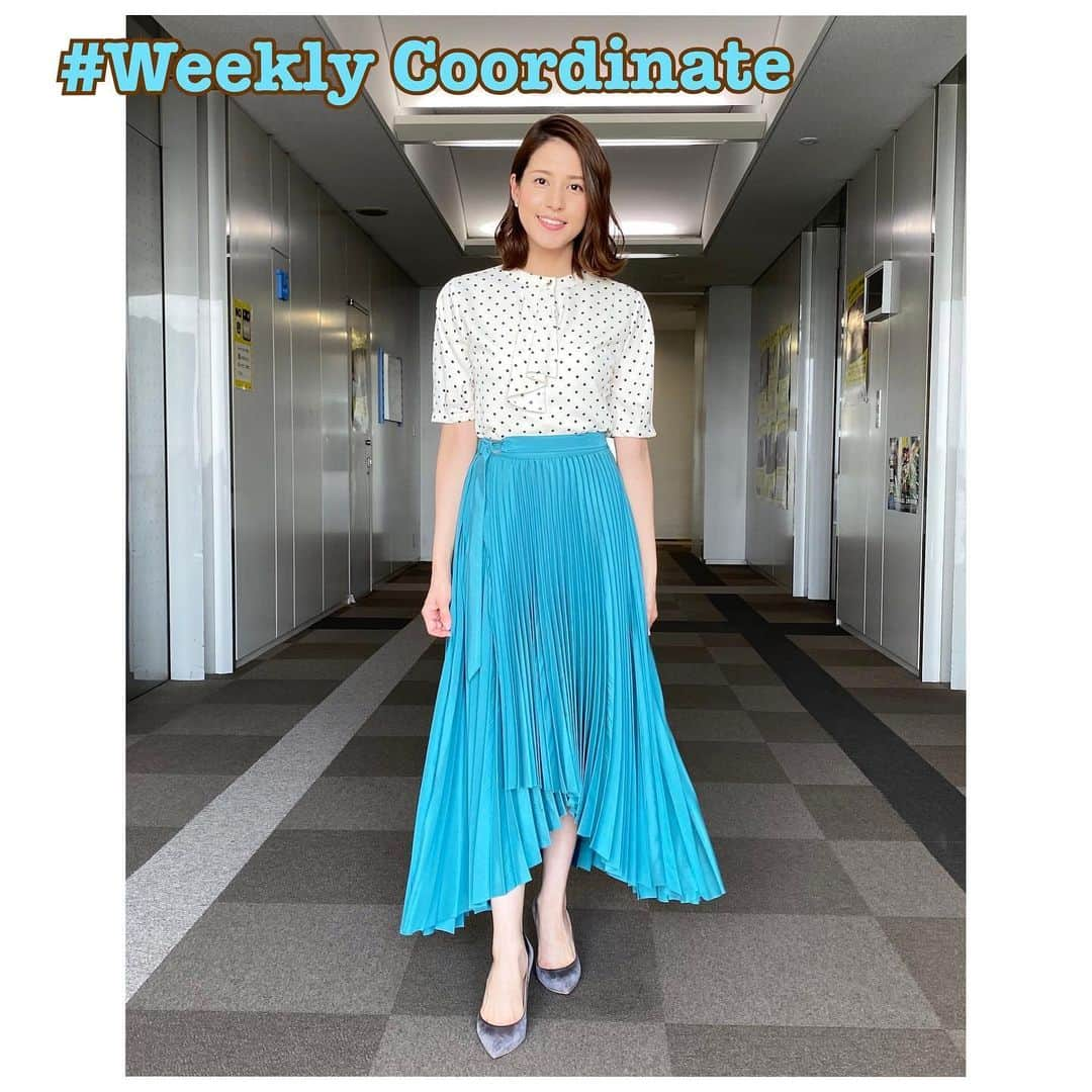 永島優美さんのインスタグラム写真 - (永島優美Instagram)「* 👗Weekly Coordinate（6/15-）👠 * スカートの色とプリーツが🙆🏻‍♀️✨ 生地の肌触りもツルツル・ひんやりで 気持ちよかったです。 * - - - - - - - - - - - - - - - - - - - - - - - 👗#weeklyコーデ （Mon＆Tue ▶︎ Wed＆Thu ） #coordinate #めざましテレビ」6月20日 22時22分 - yuumi_nagashima