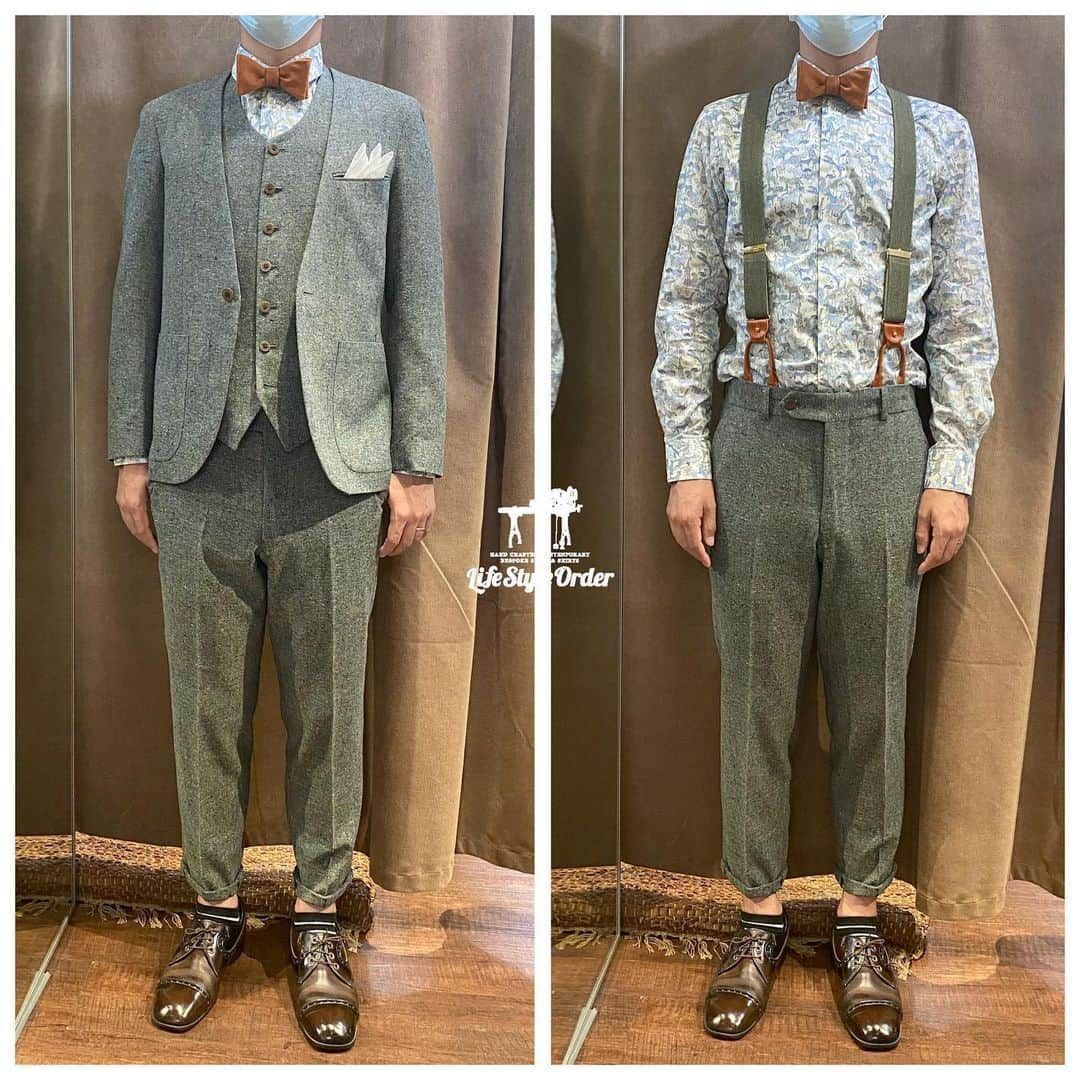 life_style_orderさんのインスタグラム写真 - (life_style_orderInstagram)「< summer × tweed >﻿ ﻿ 春夏も着られるサマーツイード素材を使った、ノーカラースリーピース。﻿ ﻿ リバティ柄のシャツとlifestyleorder別注サスペンダー。﻿ ﻿ 可愛く仕上がりました👼🏻👼🏻👼🏻﻿ ﻿ -----------------------------------------﻿ 6/1より通常営業再開🙆‍♂️﻿ 11:00-19:00 木曜定休日﻿ 完全予約制﻿ ※HPのコンタクトフォームよりお願いします﻿ -----------------------------------------﻿ ﻿ #lifestyleorder #ライフスタイルオーダー #プレ花嫁 #新郎 #ウェディングスーツ #2020秋婚 #2020冬婚 #サスペンダー # 蝶ネクタイ #ノーカラースーツ #リバティプリント」6月21日 0時37分 - life_style_order