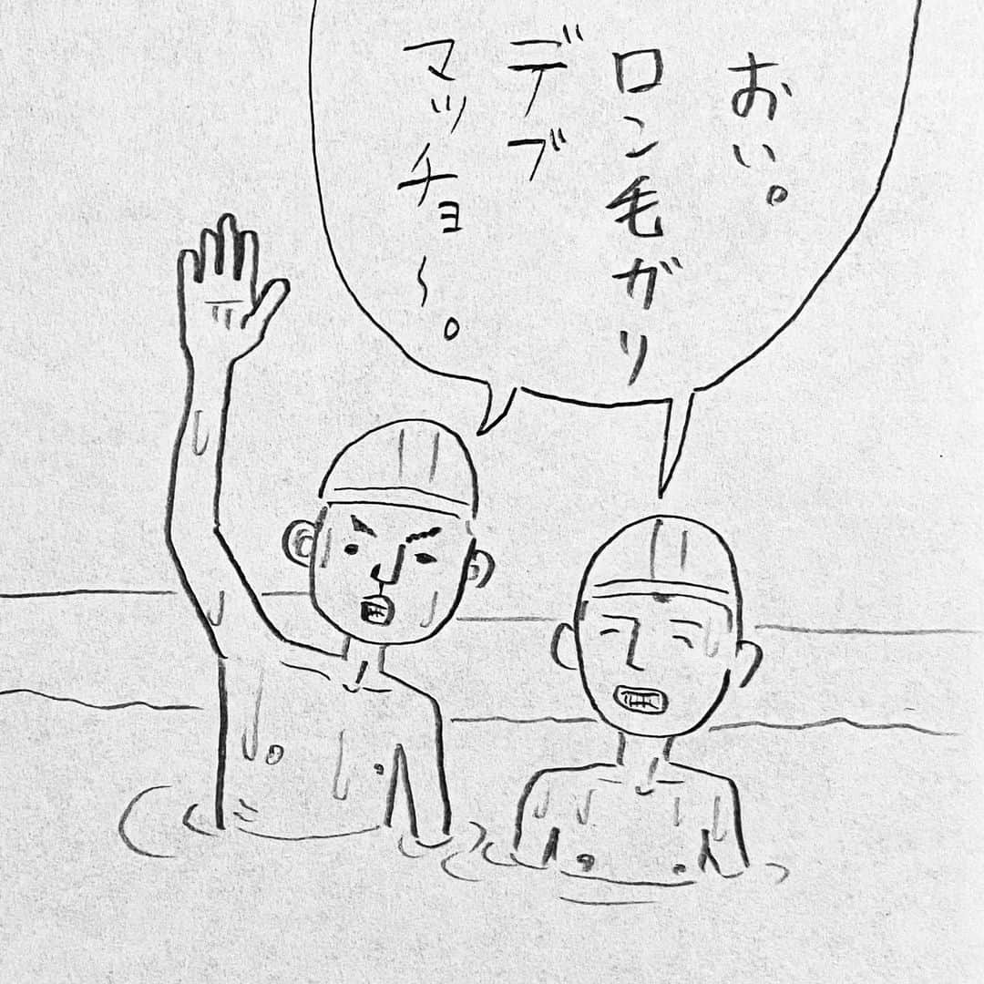 新山大さんのインスタグラム写真 - (新山大Instagram)「田中君まず髪切れ。 #三コマ漫画 #3コマ漫画 #一日一作品 #56作品目 #プール」6月21日 0時37分 - dai_niiyama