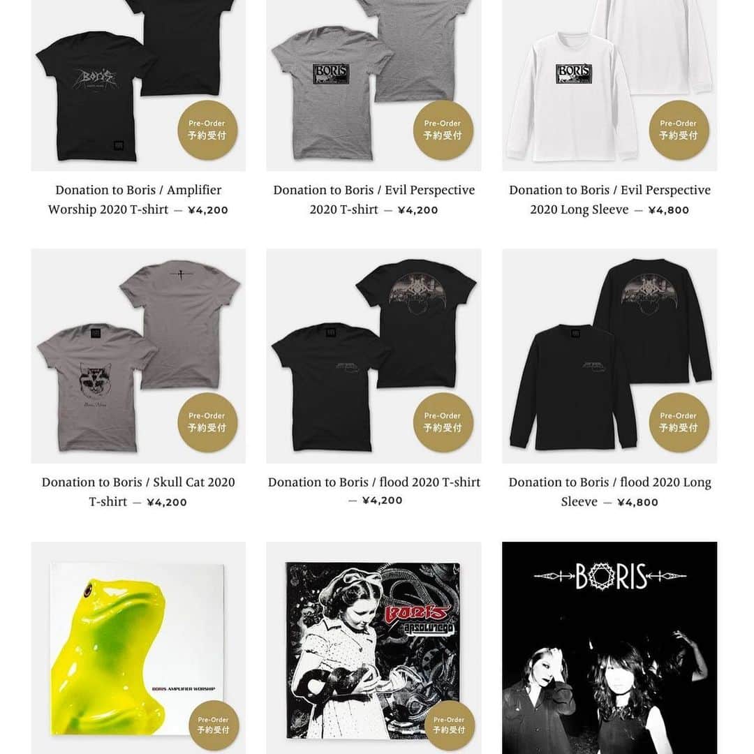 BORISさんのインスタグラム写真 - (BORISInstagram)「‪New items include donation for Boris.‬ ‪Limited built-to-order: orders accepted until June 22.‬ ‪Presented by @nydcollectionjp」6月21日 1時18分 - borisdronevil