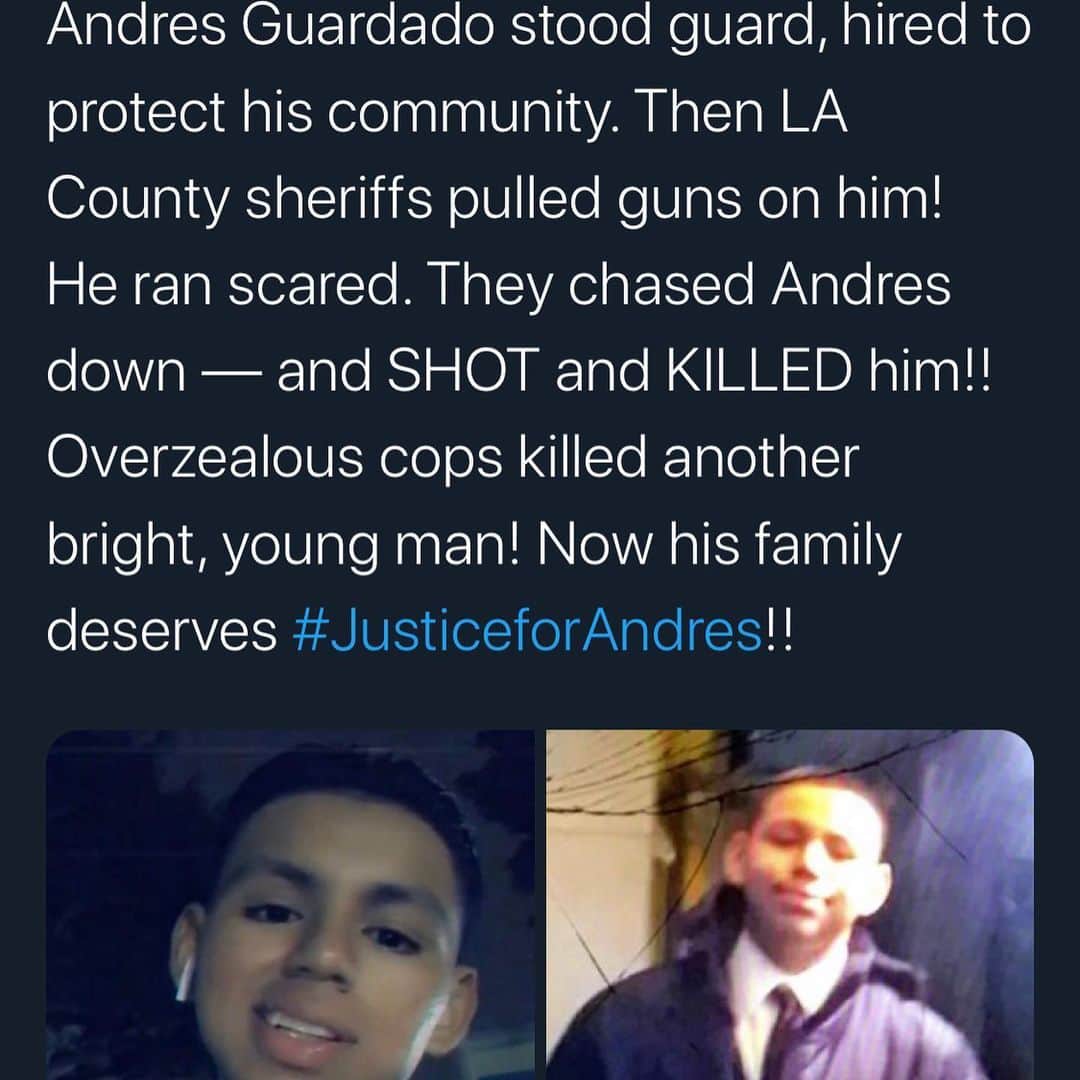 ベッキーGさんのインスタグラム写真 - (ベッキーGInstagram)「This is what I mean when I say this is OUR FIGHT TOO!!! Andrés Guardado was only 18 years old! Shot by sheriff’s here in Gardena! This kid was shot 7 times. I’ve linked the petition and the GoFundMe in my IG stories. Please sign and if you can donate.  #justiceforandresguardado」6月21日 2時06分 - iambeckyg