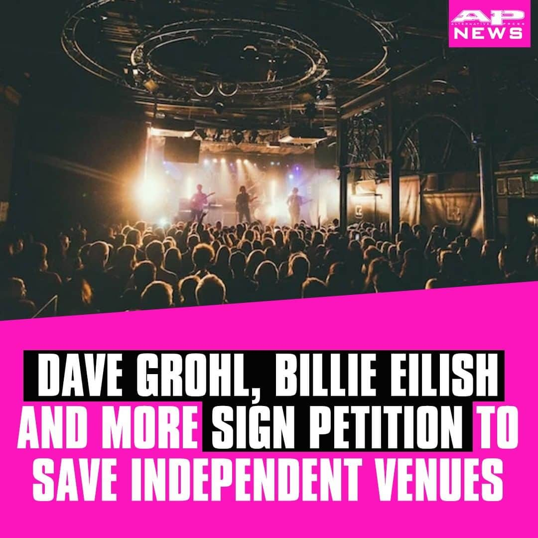 Alternative Pressさんのインスタグラム写真 - (Alternative PressInstagram)「600 artists including Dave Grohl and Billie Eilish are asking Congress to help save independent music venues by signing NIVA’s petition requesting federal assistance⁠ LINK IN BIO⁠ .⁠ .⁠ .⁠ #independentvenues #musicvenues #niva #nivapetition #davegrohl #billieeilish #altpress #alternativepress」6月21日 3時01分 - altpress