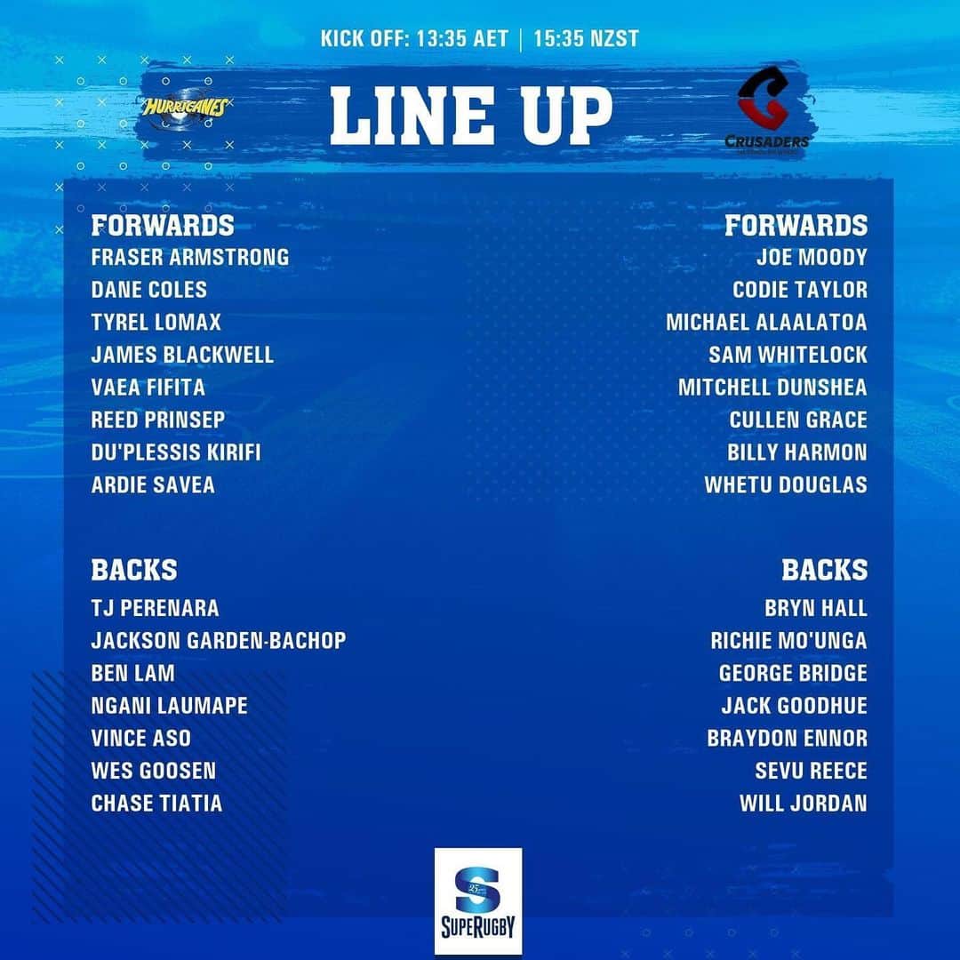 Super Rugbyさんのインスタグラム写真 - (Super RugbyInstagram)「LINEUPS | 30 minutes until kickoff!  The Crusaders make their first Super Rugby Aotearoa appearance as the Hurricanes look to bounce back from their loss to the Blues. Who's your tip?  #SuperRugbyAotearoa #SuperRugby25Years #HURvCRU」6月21日 12時05分 - superrugby