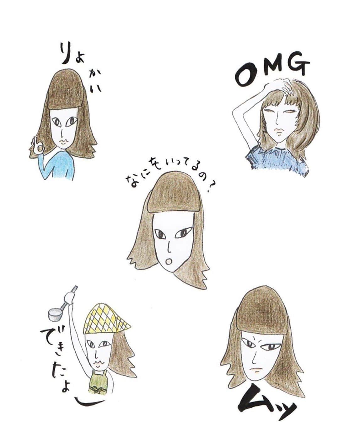 のインスタグラム：「LINEスタンプ　@maya_momoi 選抜されなかったあさみ達を💁🏻‍♀️ どれも愛おしいね。」
