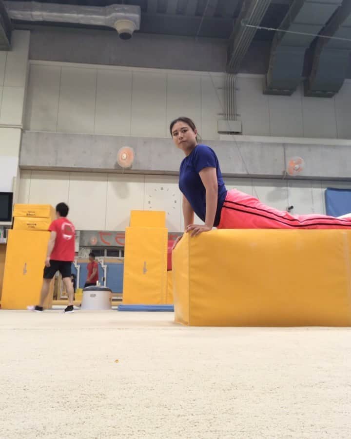 のインスタグラム：「acro chairダンスの練習するのに 体操クラブにある器具を椅子がわりに練習に使えるかなーと使ってみたけど 椅子より高いからうまく出来なかった、、。 ちょうどいい椅子の高さのものがなかった、、、 今日は @myproteinjp のメンズT shirt着たよー メンズのが動きやすい気がするから最近よく買ってるんです笑 ssサイズちょうどいいー  #ストレッチ #柔軟 #体幹 #ダイエット #バランス #リラックス #yoga #自分磨き #痩せたい #継続は力なり #見た目重視 #綺麗になりたい #トレーニング #bodymake #selfie #happy #instagood #style #follow #girl #ladies #love」