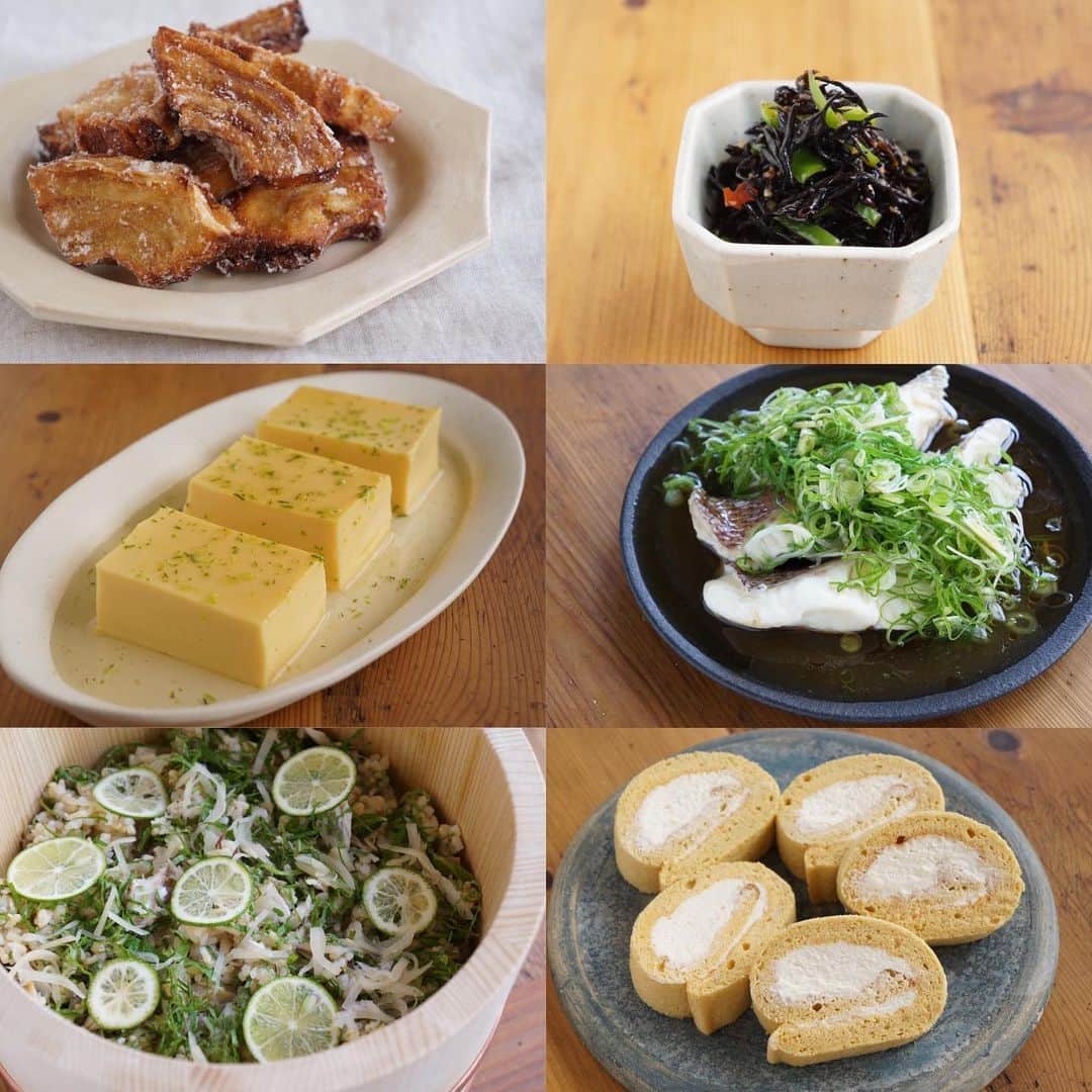 鈴木あすなのインスタグラム：「お料理教室のご案内です。 . 私が講師を務めさせてもらっている年4回の季節のlesson。 春は見送りましたが、夏は開催します。 . 夏はエスニックを、と思っていましたが、こんな時だからこそ昔から使われてきた乾物をたくさん使い、身体に優しい和食をお伝えしたくなりました。 . 「昔っぽいけど今っぽい。」そんなお料理を目指しました。 . もちろんどれもが簡単で、忙しい日でもすぐに作れるものばかりです。 . ---menu--- ズッキーニの梅和え 完熟トマトのスープ 切り干し大根ときゅうりのピリ辛和え おからのさっと煮 ひじきとピーマンの塩にんにく炒め ニラと豆もやしの海苔ナムル 自家製ポン酢とめんつゆ 手作り卵豆腐 車麩のからあげ 旬の魚のネギまみれ 新生姜とサバの玄米まぜ寿司 レモンロールケーキ 丸ごとレモネードの素 ※内容は仕入れなどにより一部変わる場合があります。 ----------- . ひじき、切り干し大根、お麩、おから、のり、梅干し...どれもおばあちゃんな食材だけど、違う味付けにするだけで今っぽく、食べ飽きない新しい味になります。 . 【日程】 7/29.30、8/1.2 の4日間。 . 【時間】 10:30〜14:00ごろ . 【料金】 6500円(税別) . 人数を制限するのでご予約はお早めにＨＰよりお願いいたします。 アトリエに、息抜きにいらしてくださいねー。 . #名古屋料理教室」