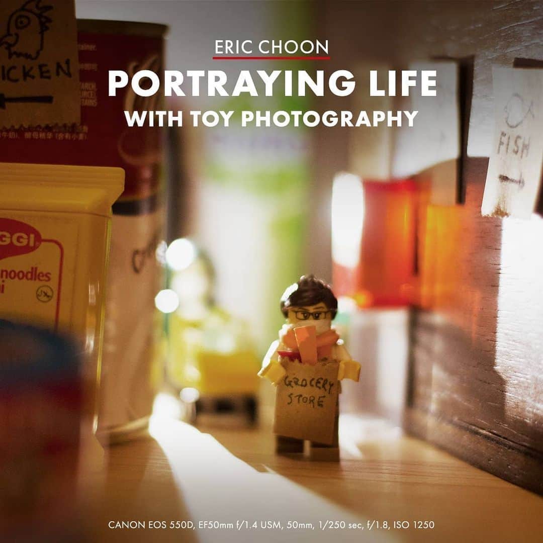 Canon Asiaのインスタグラム：「Ever imagine yourself as a Lego figurine and documenting your everyday routine? Well, photographer Eric Choon has. . Inject a little humour in your day as you follow Eric's whimsy adventure 🔍 in a man-made world 🧱, all portrayed through macro photography. . And if the series appeals to you and you want to learn the behind-the-scenes setup and tips and tricks, don't wait up! Read the full story in our bio! . #canonasia #photography #explore #legophotography #toyphotography #macro #lego #lens #inspiration #stayhome #staysafe #stayhomewithcanon」