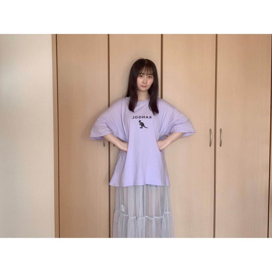のインスタグラム：「💜👗🖤 * * 今日のお洋服！ * * #あゆーで #私服 #私服コーデ #コーデ #お洋服 #Tシャツ #カンゴール #KANGOL #NICORON #WEGO」