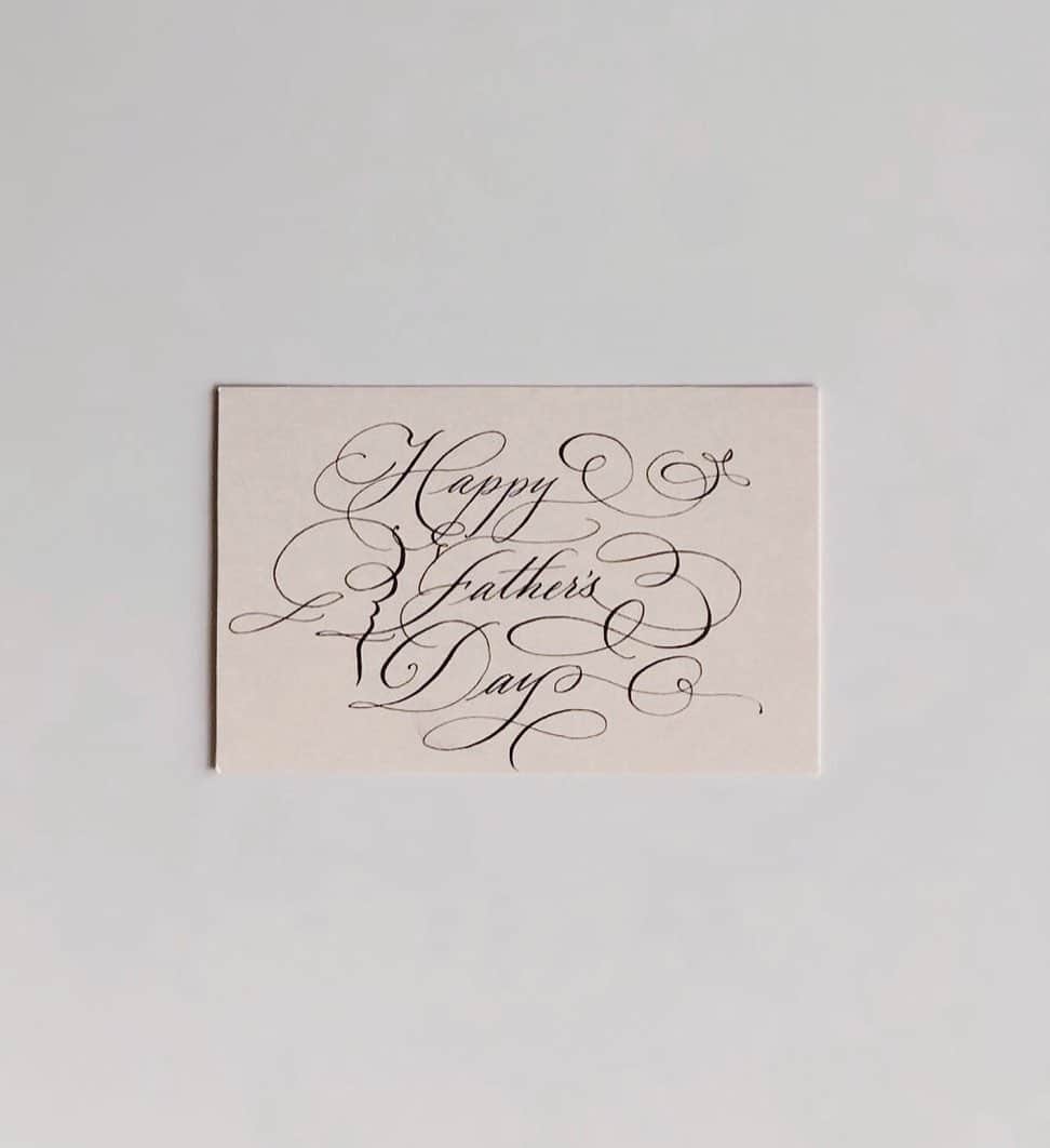 のインスタグラム：「Happy Father’s Day — #truffypi #fathersday #calligraphy #handwrittinglettering #tabletop #ink #paper #penmanship weekend」