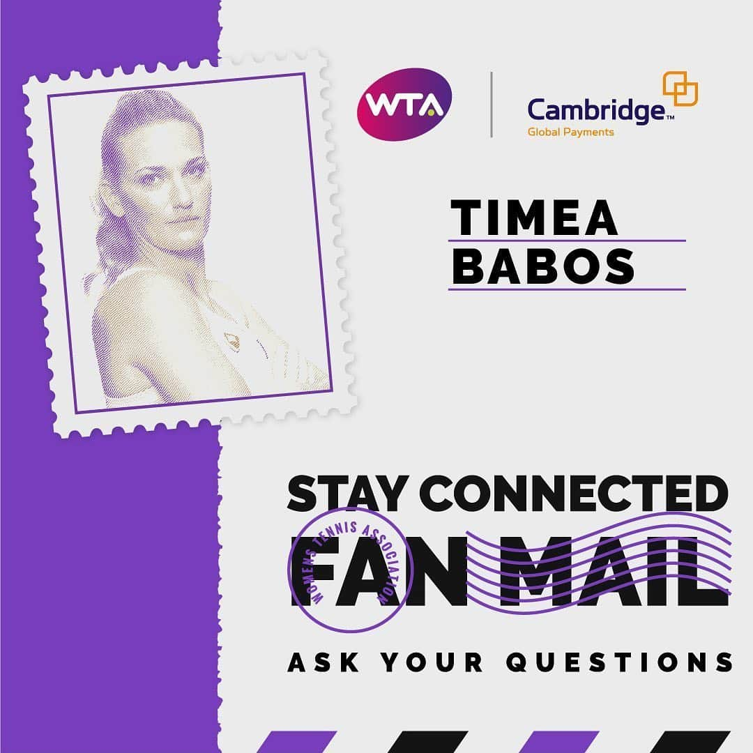 WTA（女子テニス協会）さんのインスタグラム写真 - (WTA（女子テニス協会）Instagram)「Fan Mail 📬  Got a question for @timeababos? Drop it in the comments and she might answer yours! Presented by Cambridge Global Payments.」6月21日 20時27分 - wta