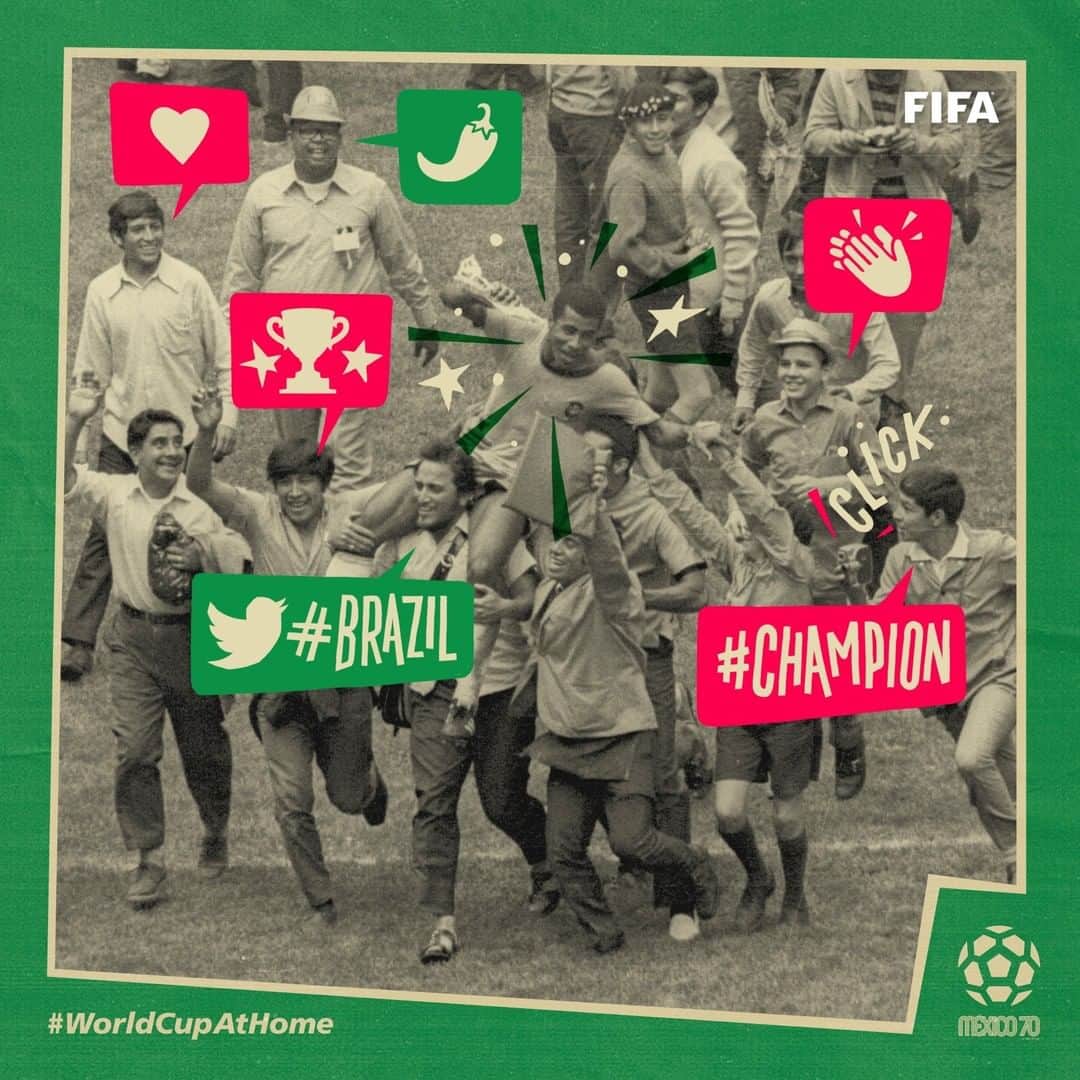 FIFAワールドカップさんのインスタグラム写真 - (FIFAワールドカップInstagram)「#Mexico70 🎨 #ArtPop⁣ ⁣ World Champions 🏆 #50AnosDoTRI⁣ ⁣ 😎 A 50-year-old experience through 2020 eyes!⁣ ⁣ #OnThisDay #WorldCupAtHome #Mexico70 #Brasil #Brazil #CopaDe70」6月21日 20時35分 - fifaworldcup