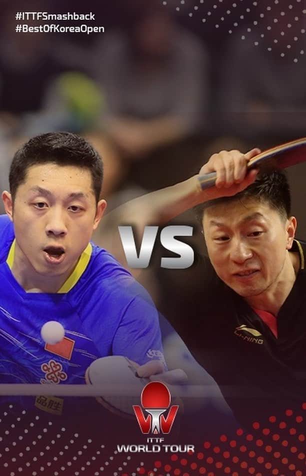 のインスタグラム：「#ClashOfTitans at the 2016 #ITTFWorldTour Korea Open 🇰🇷‼️ . Which side are you supporting⁉️ . 🍿 #StayHomeWithTT & catch up on more #TableTennis action 👉 tv.ITTF.com . #ITTFSmashback #BestOfKoreaOpen」