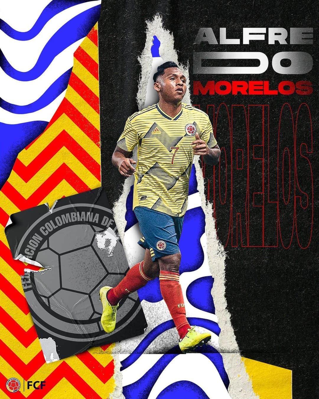 サッカー コロンビア代表チームのインスタグラム：「¡Feliz cumpleaños #️⃣2️⃣4️⃣ @alfredomorelos30 !  Deseamos que durante este año sigas bombardeando las redes ⚽ ¡Por muchos más años vistiendo la tricolor 🇨🇴🤗!」