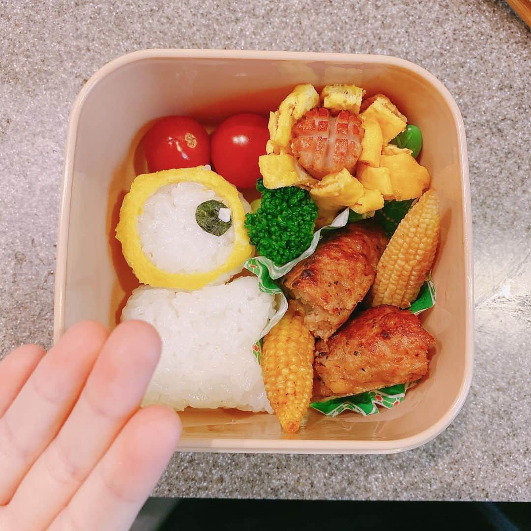 大堀恵さんのインスタグラム写真 - (大堀恵Instagram)「久しぶりのお弁当作り🍱娘からヒバニーを作ってとリクエストがありましたが、あまりにもハードルが高かったのでメルタンに。。。ヒバニー勉強中。少なめのお弁当。 #ポケモン　#お弁当 #幼稚園」6月22日 9時46分 - ohorimegumi