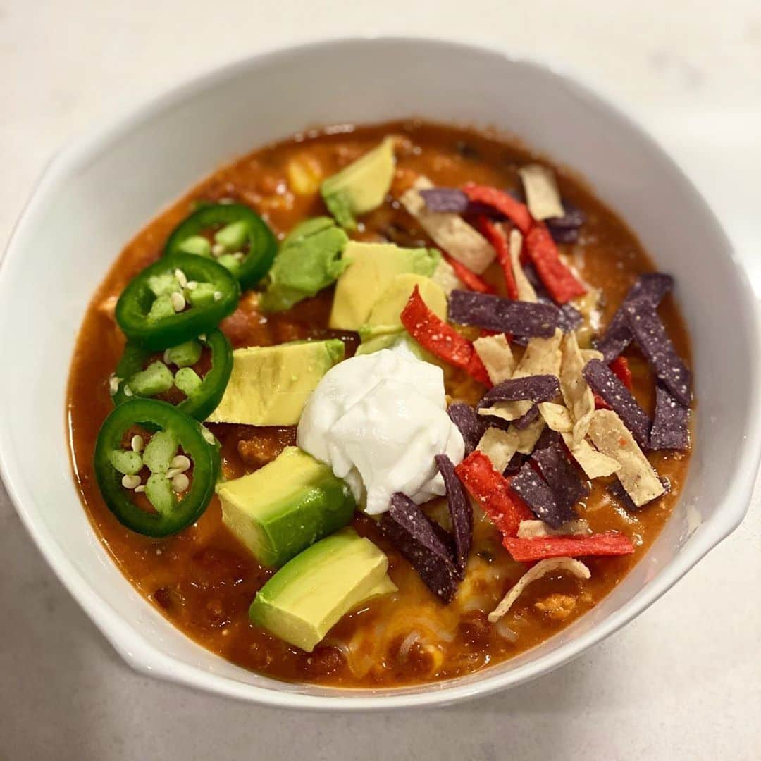 Flavorgod Seasoningsさんのインスタグラム写真 - (Flavorgod SeasoningsInstagram)「Customer Repost Seasoned with Flavor God Taco Tuesday :) @jennifer_shawver_moretz⁠ -⁠ "Healthy Instant Pot Turkey Ranch Chili! Try it out! Adjust the heat 🥵 to your liking! 😋"⁠ -⁠ Add delicious flavors to any meal!⬇⁠ Click the link in my bio @flavorgod⁠ ✅www.flavorgod.com⁠ -⁠ #InstantPot Turkey Ranch Chili⁠ Ingredients:⁠ 1 lb ground turkey breast⁠ 1 c low sodium chicken broth⁠ 1 15 oz can no salt diced tomatoes⁠ 1 15 oz can low sodium black beans (rinsed and drained)⁠ 1 15 oz can low sodium pinto beans (rinsed and drained)⁠ 1/2 c yellow onion⁠ 1/2 c frozen corn⁠ 2-3 tbsp fresh cilantro⁠ 1 tbsp Taco Tuesday Flavor God⁠ 2 tbsp Ranch Flavor God⁠ 3 tbsp low fat cream cheese⁠ Pink salt and pepper to taste.⁠ Instructions:⁠ Spray pot with cooking oil spray. I used coconut oil spray. Press sauté button. Brown meat until no longer pink. Turn off the instant pot by pressing cancel after the meet has been cooked. Add in broth, both flavor God seasoning's, onion, tomatoes, rinsed and drained beans, corn, and cilantro. Mix all ingredients together well. Add salt and pepper to taste.⁠ Place lid back on instant pot and turn nozzle to sealing mode. Press Manual button and cook on high pressure for 17 min. When cooking time is finished turn nozzle to venting. When all the steam is let out open the lid and stir one more time. Add in the cream cheese and stir until well blended.⁠ Top with fat free plain Greek yogurt, avocado, low fat shredded chz, crushed tortilla strips and if you like an extra kick add jalapeño slices to it.⁠ -⁠ Flavor God Seasonings are:⁠ 💥 Zero Calories per Serving ⁠ 🙌 0 Sugar per Serving⁠ 🔥 #KETO & #PALEO Friendly⁠ 🌱 GLUTEN FREE & #KOSHER⁠ ☀️ VEGAN-FRIENDLY ⁠ 🌊 Low salt⁠ ⚡️ NO MSG⁠ 🚫 NO SOY⁠ 🥛 DAIRY FREE *except Ranch ⁠ 🌿 All Natural & Made Fresh⁠ ⏰ Shelf life is 24 months⁠ -⁠ #food #foodie #flavorgod #seasonings #glutenfree #mealprep #seasonings #breakfast #lunch #dinner #yummy #delicious #foodporn」6月22日 10時00分 - flavorgod