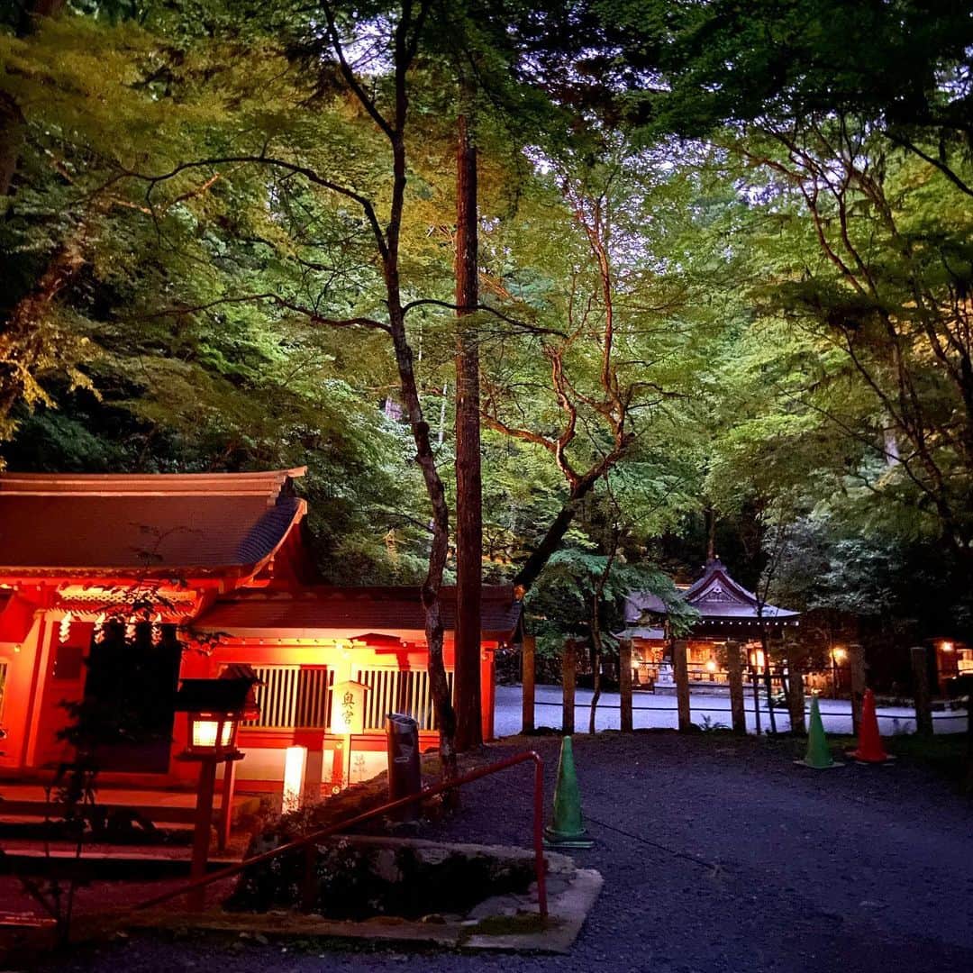鈴木絢子さんのインスタグラム写真 - (鈴木絢子Instagram)「・ ・ 【京都パワースポット⛩】 京セラ美術館と平安神宮大鳥居、岡崎公園を散歩🐶🐶 ・ そこから足を伸ばして、京都の奥座敷・貴船神社の総本宮へ。 水と緑に囲まれて、マイナスイオンのシャワーを全身に浴びてきました🌟 ・ きふね＝氣生根は「神様の氣に触れるだけで元気がよみがえる」という意味があるそう。 ・ 樹齢千年以上の御神木に神聖な空気感がバシバシ伝わってくる奥宮、、ただならぬ雰囲気と凄みを感じます🤲 ・ ちなみにこちらのご利益は👉 #運気隆昌 #縁結び #諸願成就 とのこと。 ・ 今週末はQVC化粧品デビューもあり、 水の神様を参拝できて良かった🤗✨ ・ ちなみに神社は基本、犬連れNGですが、 こちらは抱っこで同伴OKとのことです🐶🐶 ・ ・ ・ #京都 #パワースポット #貴船神社 #龍神 #水の神様 #御神木 #貴布禰総本宮貴船神社 #平安神宮 #犬連れ京都 #マイナスイオン #滝 #湧き水 #御神水 #祈願 #商売繁盛 #絵馬発祥の地 #縁結び #納涼床 #神社ライトアップ #化粧品デビュー #親子犬 #京セラ美術館 #硝子の茶室 #現代アート #kifunejinjya #kyoto #⛩ #🐶🐶」6月22日 1時29分 - ayako_suzuki810