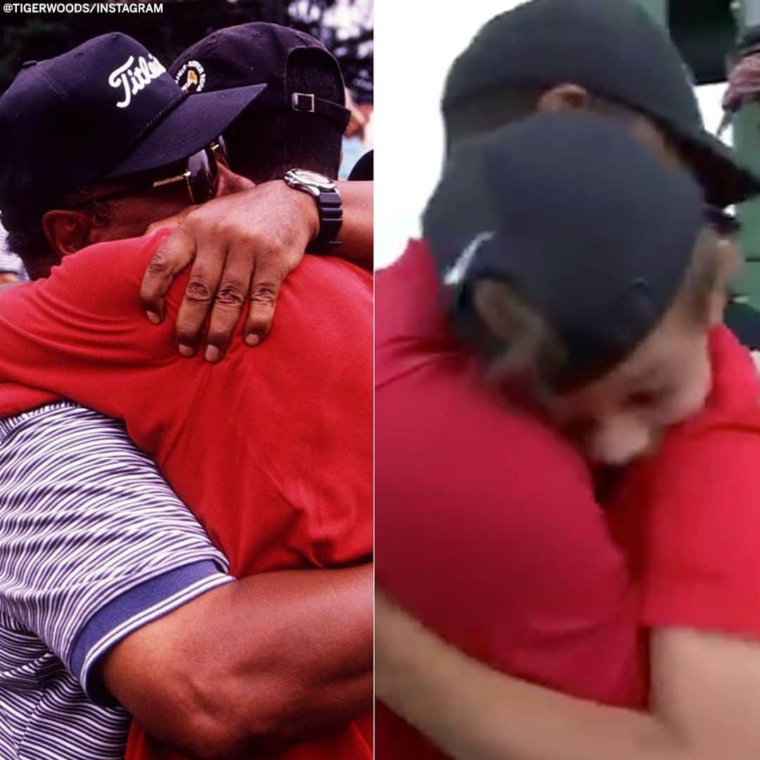 espnさんのインスタグラム写真 - (espnInstagram)「Tiger Woods hugged his dad after winning the Masters for the first time in 1997. His father died in 2006. 22 years later, he embraced his son, Charlie, in the same spot after winning the 2019 Masters. Chills. ❤️ (via @tigerwoods)」6月22日 4時56分 - espn