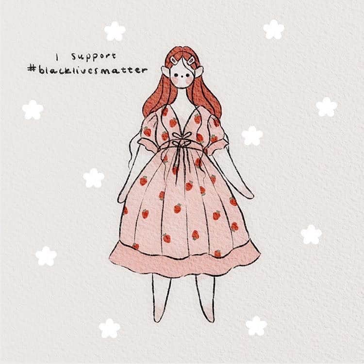 ブリー・キッシュのインスタグラム：「thank you to all of the artists out there using their talent and sharing their art in exchange for donations to BLM causes ❣️ @numidraws @isabelnola @h.h.jaglarz @wenteier」
