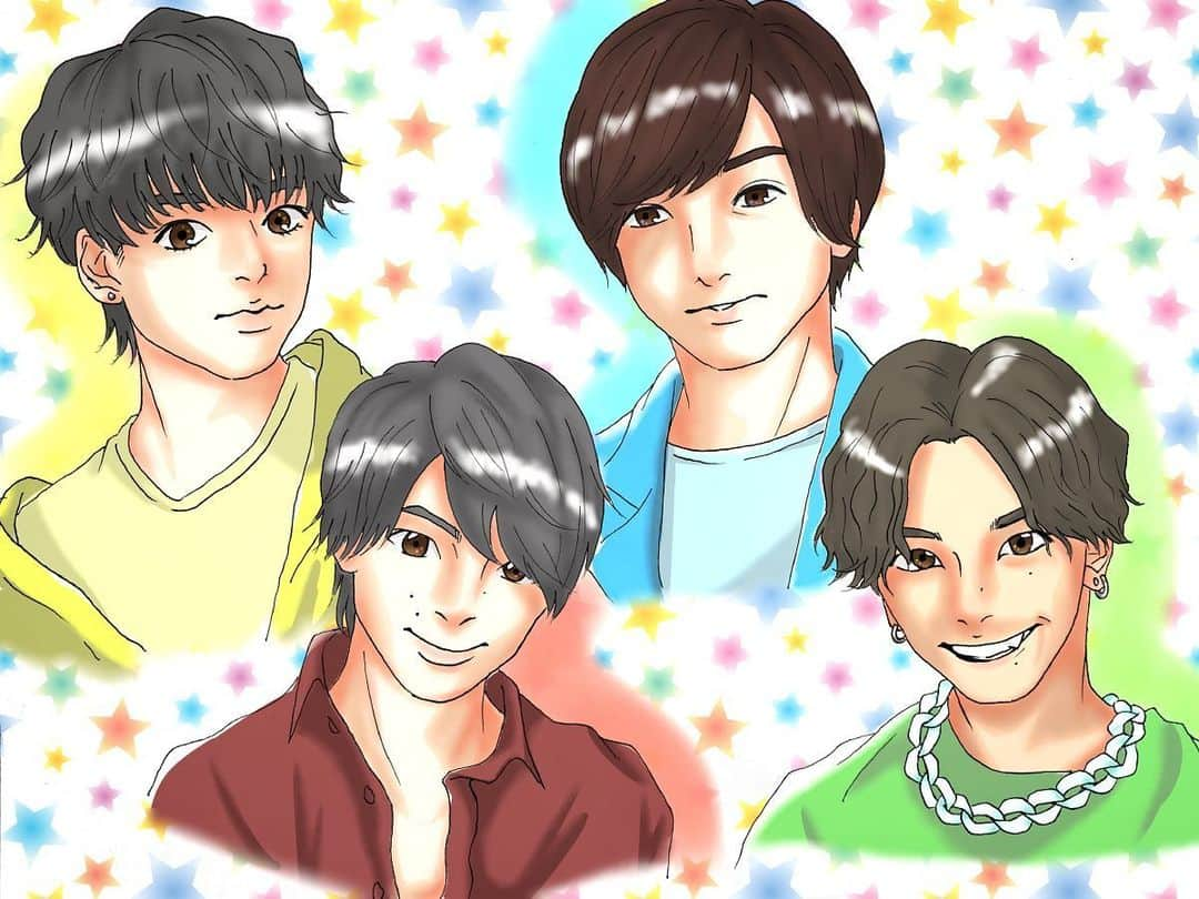 藪佑介のインスタグラム：「#マジプリ の周平くんとイラストを描く約束してたのが完成しました✌️☆ #イラスト #ibispaint  #九星隊 #ナイスタ」