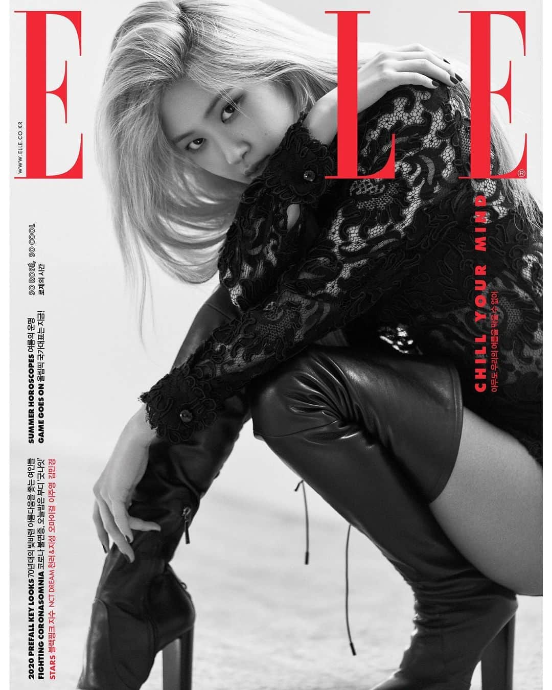 ロゼさんのインスタグラム写真 - (ロゼInstagram)「@ellekorea cover shoot in @ysl by @anthonyvaccarello. Shot by @kimheejune.  Hair, makeup, styling by @iammaeng @iseonyeong1118 @meenmeenmeen_ 🖤 #ad」6月22日 19時11分 - roses_are_rosie