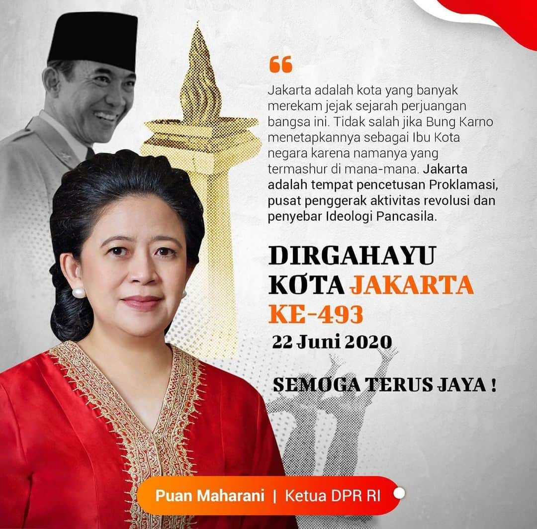 大槻ひびきさんのインスタグラム写真 - (大槻ひびきInstagram)「Jakarta adalah kota yang banyak merekam jejak sejarah perjuangan bangsa ini. Tidak salah jika Bung Karno menetapkannya sebagai Ibu Kota negara karena namanya yang termashur di mana-mana. Jakarta adalah tempat pencetusan Proklamasi, pusat penggerak aktivitas revolusi dan penyebar Ideologi Pancasila. • DIRGAHAYU KOTA JAKARTA KE-493, SEMOGA TERUS JAYA」6月22日 10時40分 - puanmedia