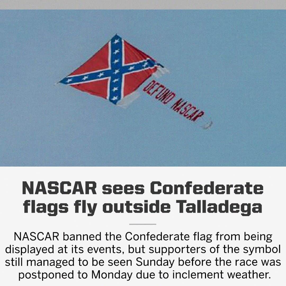 espnさんのインスタグラム写真 - (espnInstagram)「Vehicles lining the boulevard outside of the track also waved the Confederate flag.」6月22日 11時23分 - espn