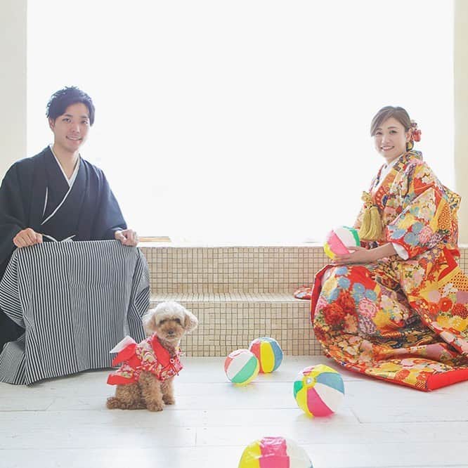 CLAIREのインスタグラム：「ペットも家族の一員です✨ ・ @clairebridalstudio」